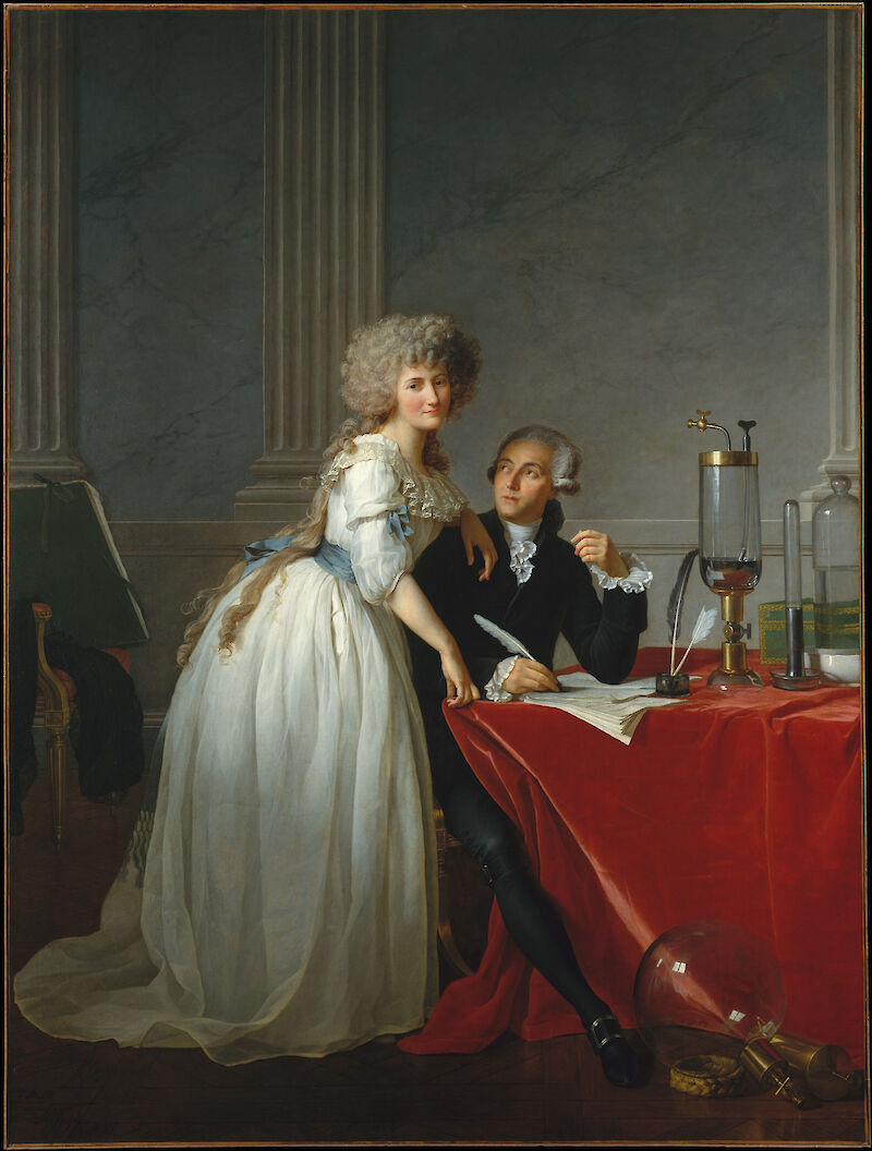 Antoine-Laurent Lavoisier and His Wife, Marie-Anne-Pierrette Paulze. scale comparison