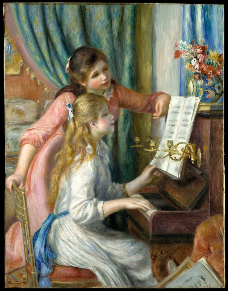 Two Young Girls at the Piano scale comparison