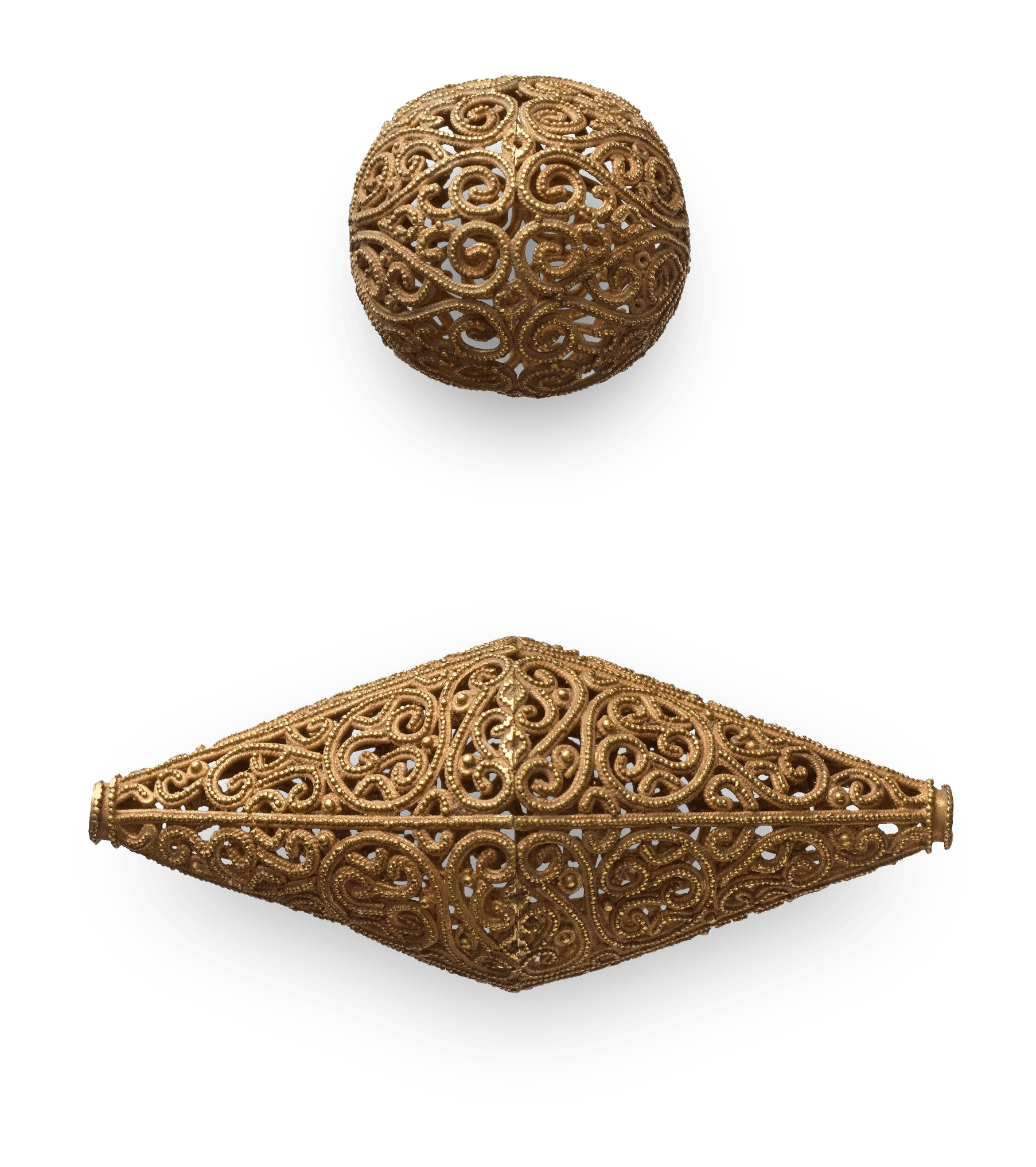 Spherical and Biconical Gold Beads, Islamic Dynastic Art