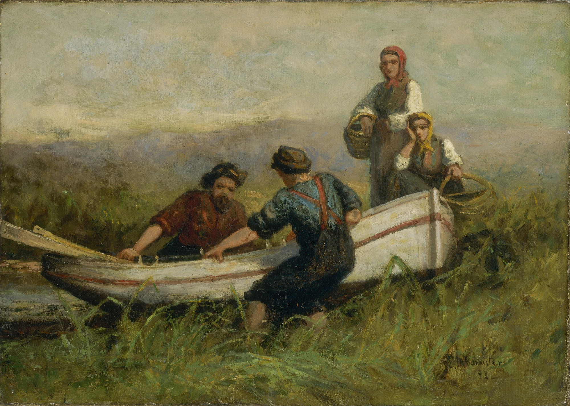 People Near Boat, Edward Mitchell Bannister