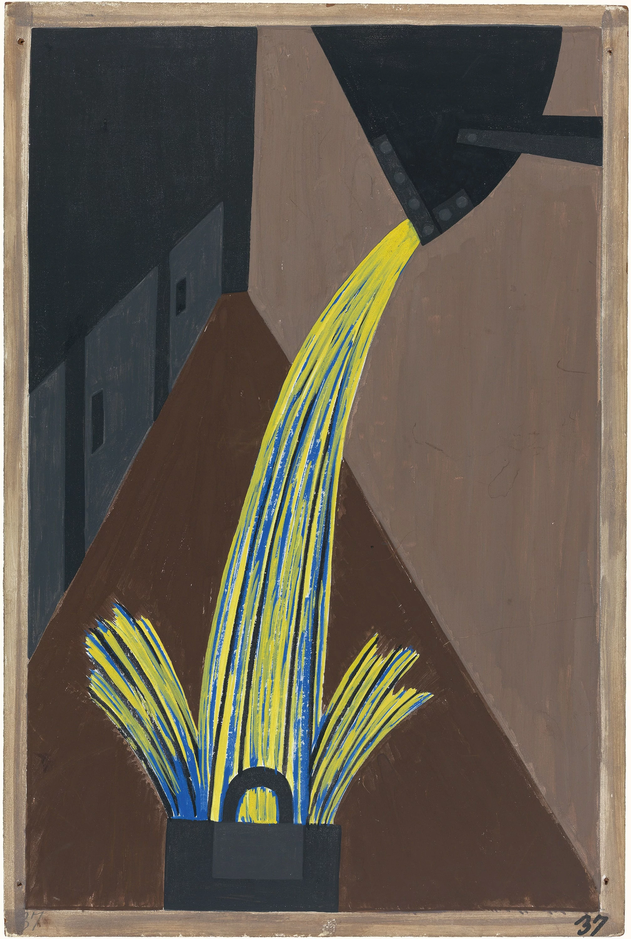 Migration Series No.37: Many migrants found work in the steel industry, Jacob Lawrence