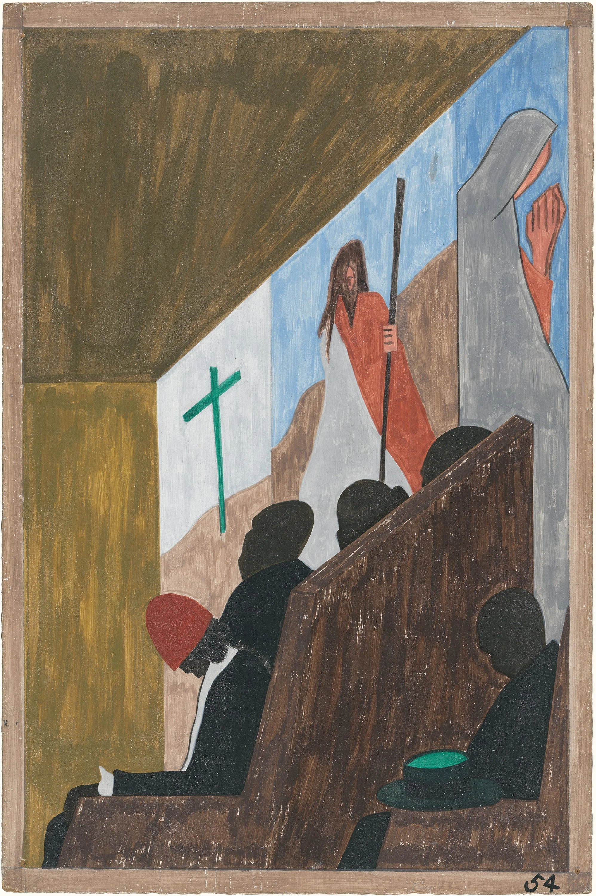 Migration Series No.54: For the migrants, the church was the center of life, Jacob Lawrence