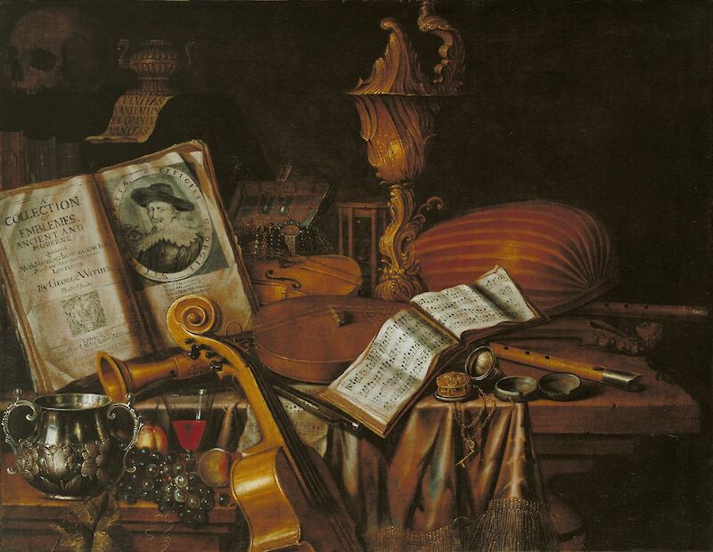 Still Life with a Volume of Wither’s ‘Emblemes’ scale comparison