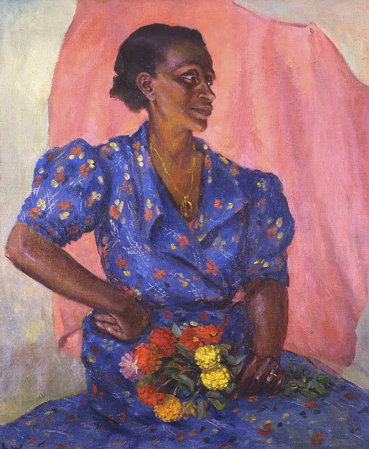 Woman with Bouquet, Laura Wheeler Waring