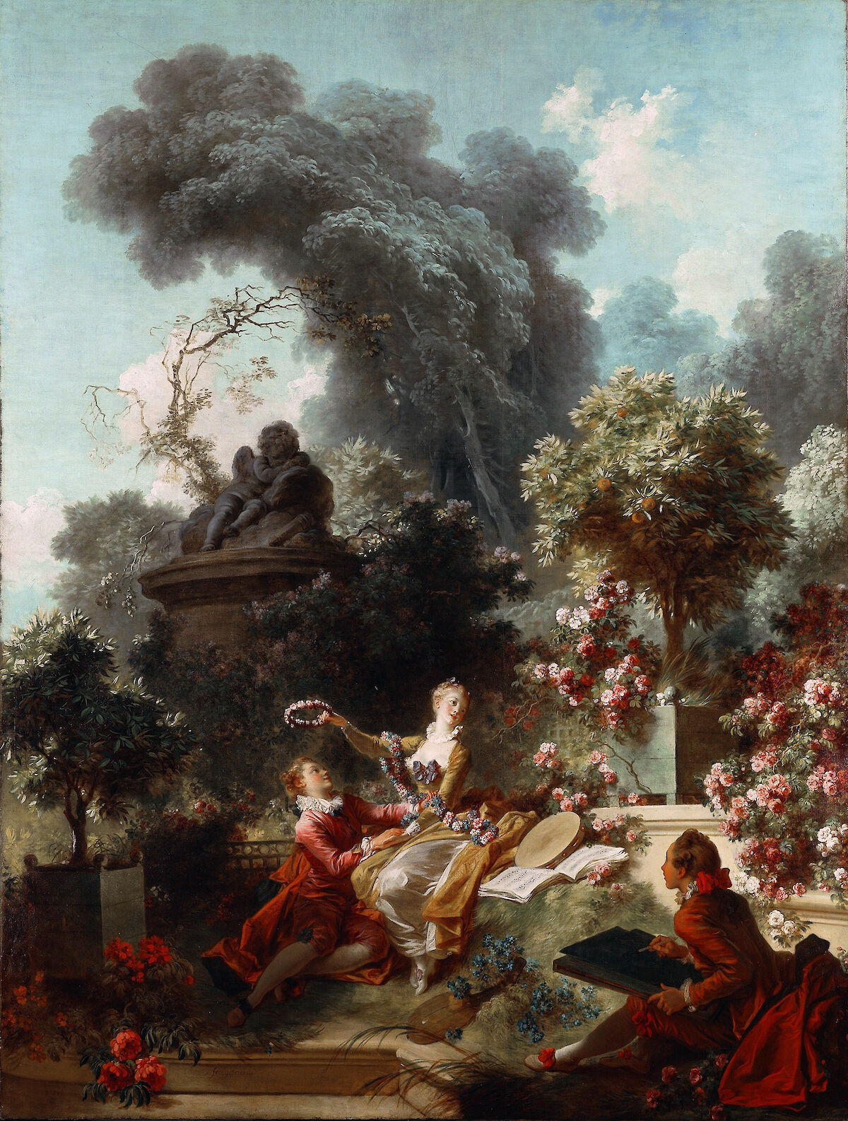 The Progress of Love - The Lover Crowned by Jean-Honoré Fragonard