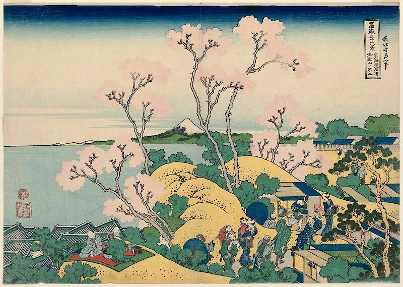 Fuji from Goten-yama, at Shinagawa on the Tôkaidô, Katsushika Hokusai