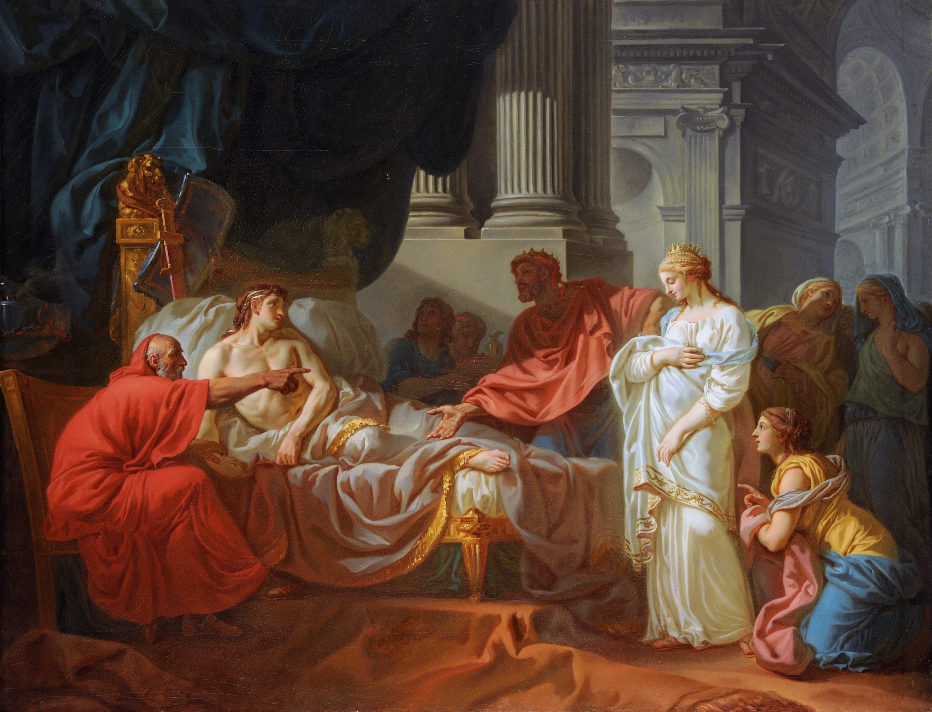 Erasistratus Discovers the Cause of Antiochus's Disease, Jacques-Louis David