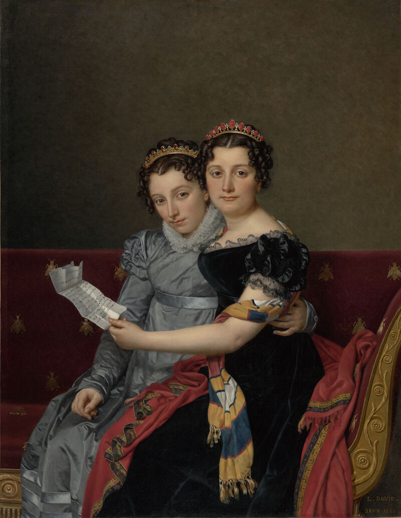 Portrait of the Sisters Zénaïde and Charlotte Bonaparte scale comparison