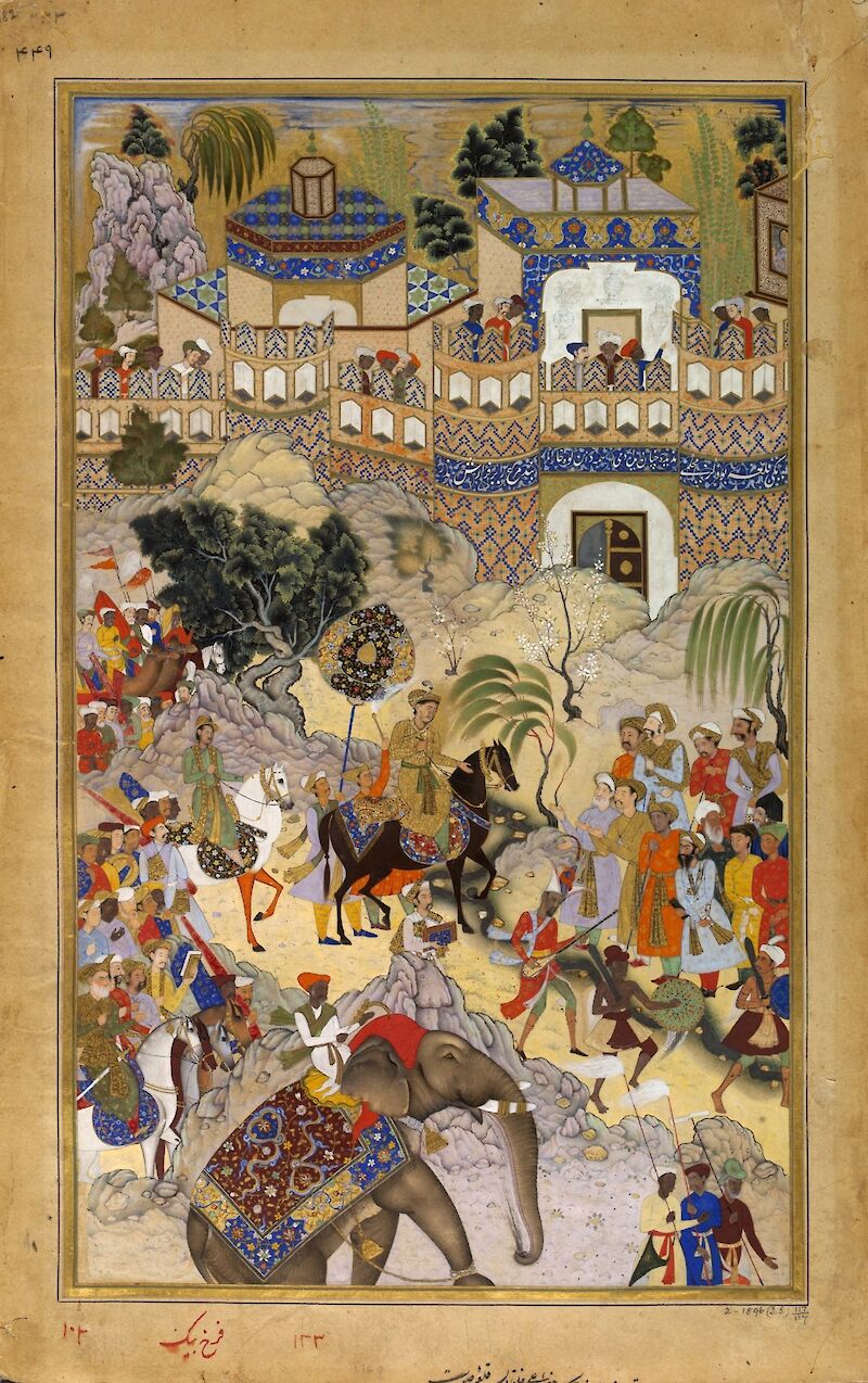 Akbar's Triumphal Entry into Surat Akbarnama scale comparison