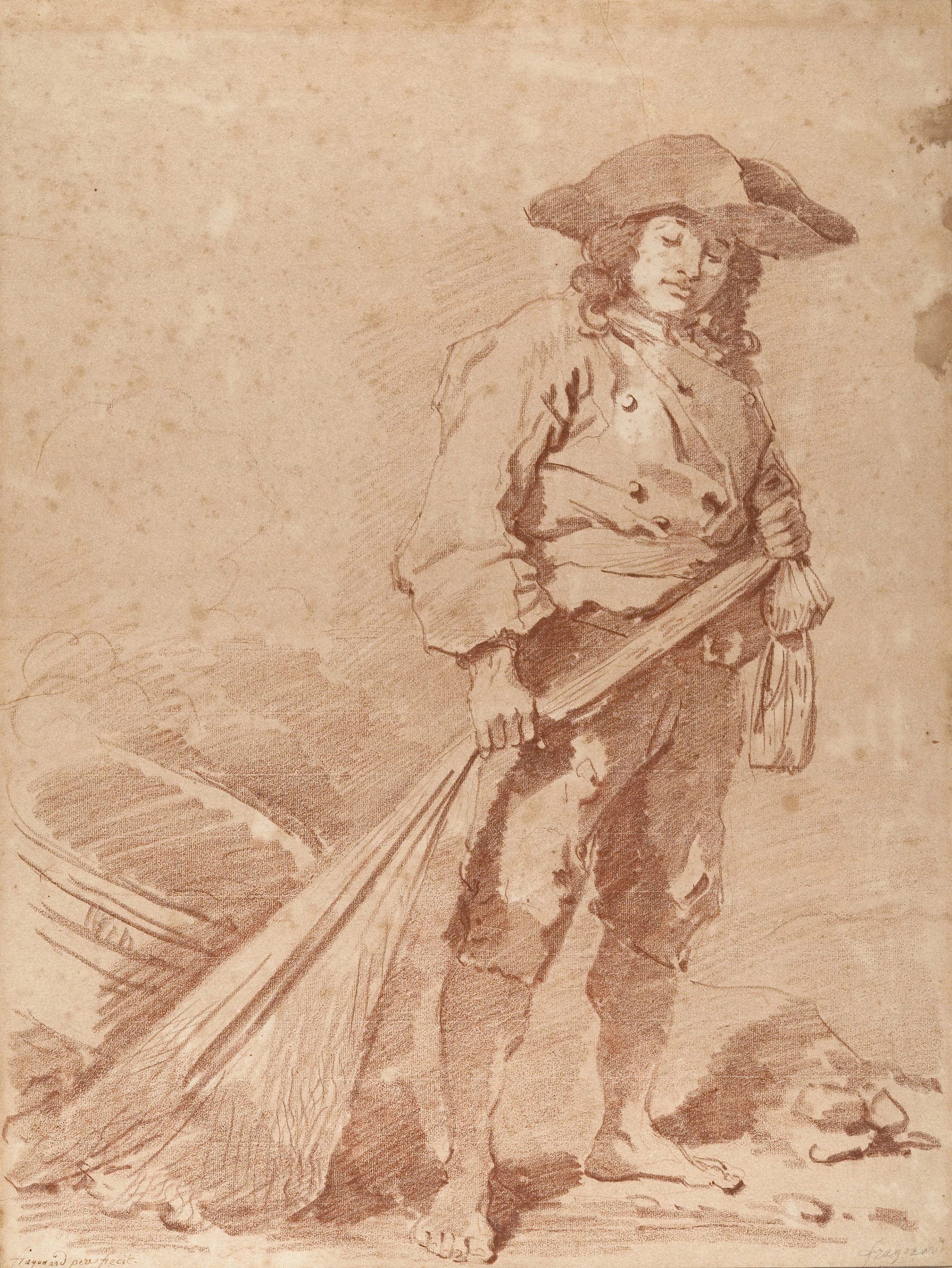 A Fisherman Pulling a Net, Jean-Honoré Fragonard