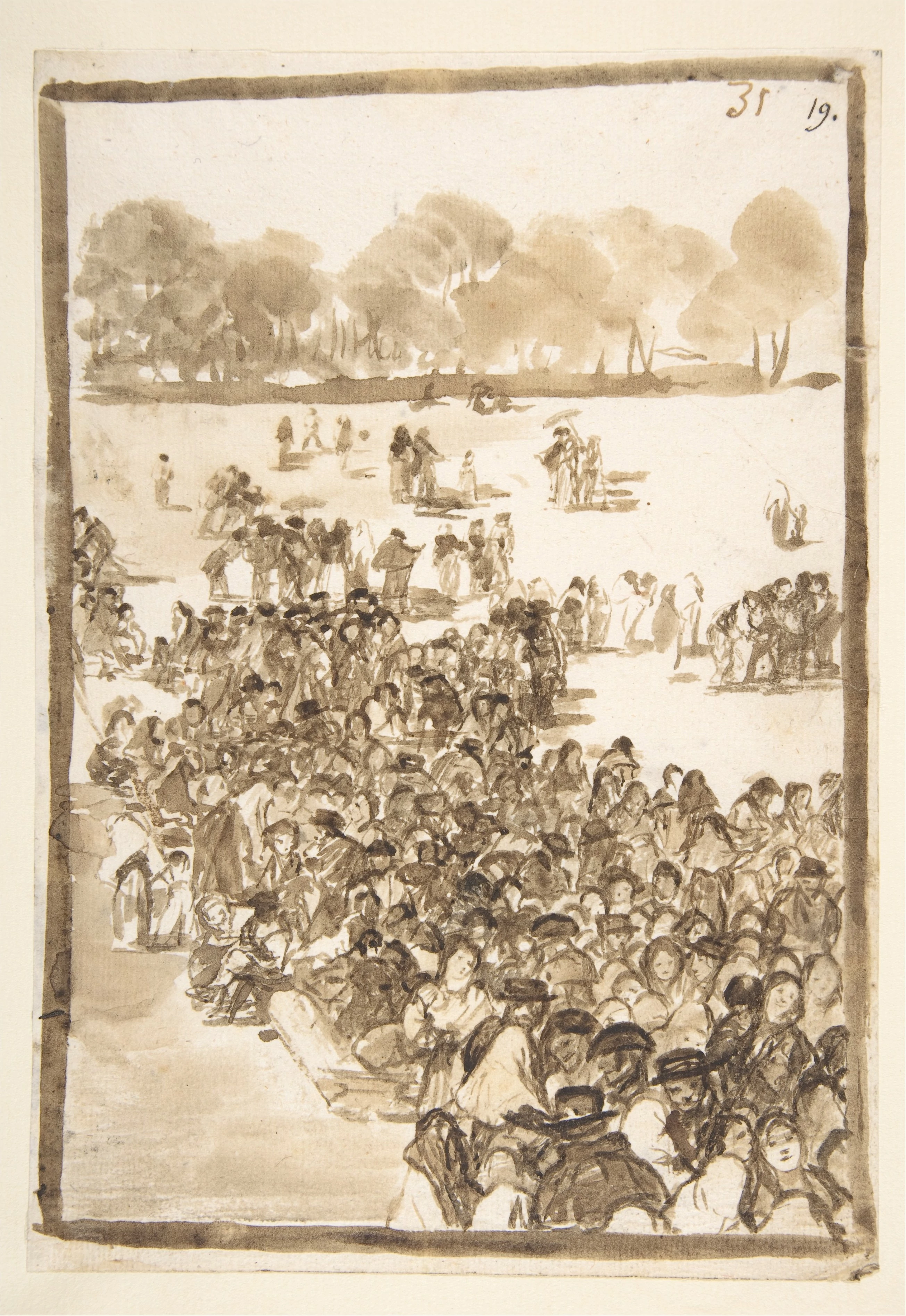 Crowd in a Park, Francisco de Goya y Lucientes