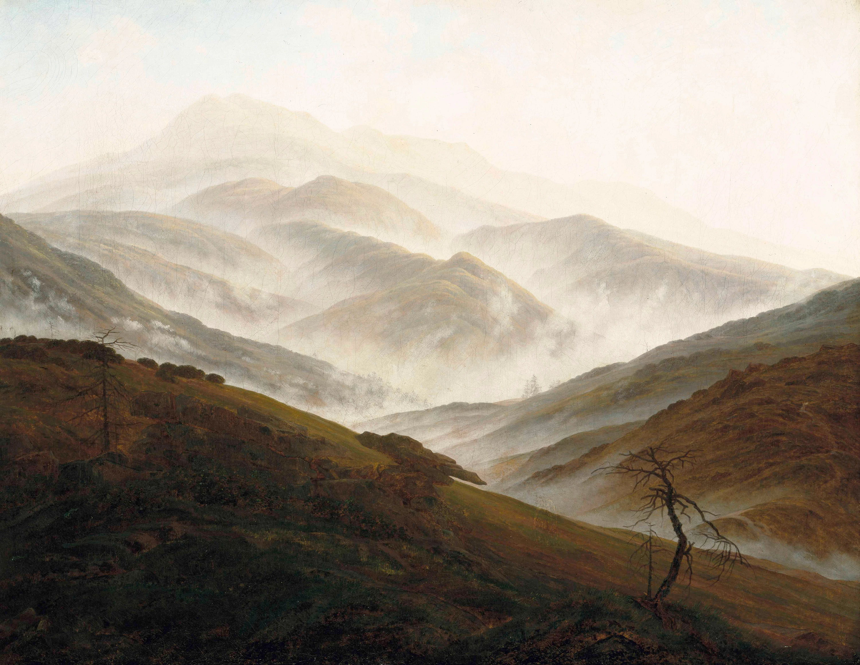 Mountain with Ascending Mist, Caspar David Friedrich