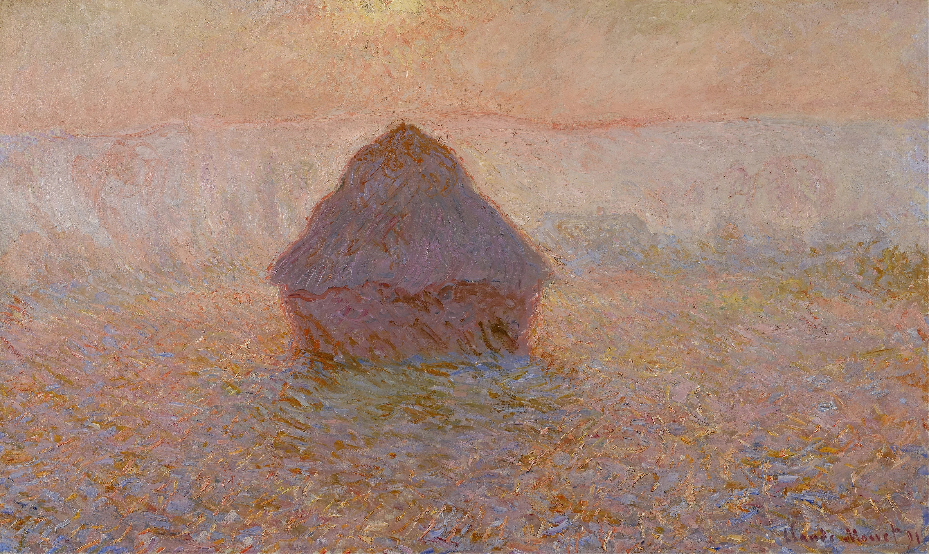 Grainstack, Sun in the Mist, Claude Monet