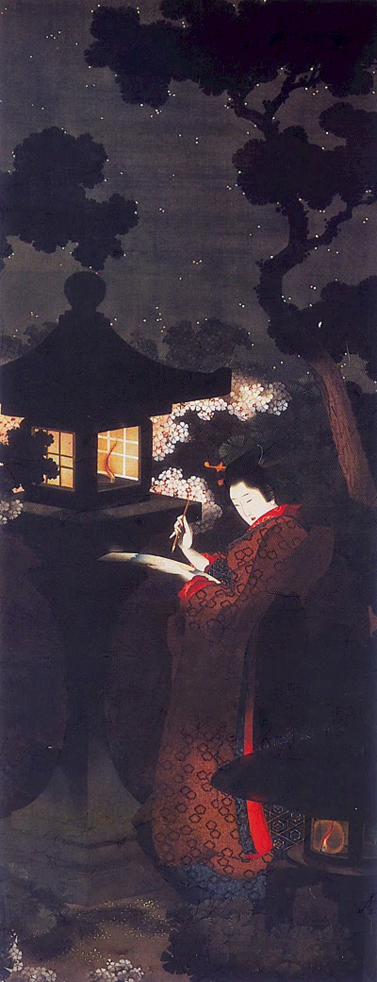 beauty viewing cherry blossoms at night by katsushika ōi timeline for project