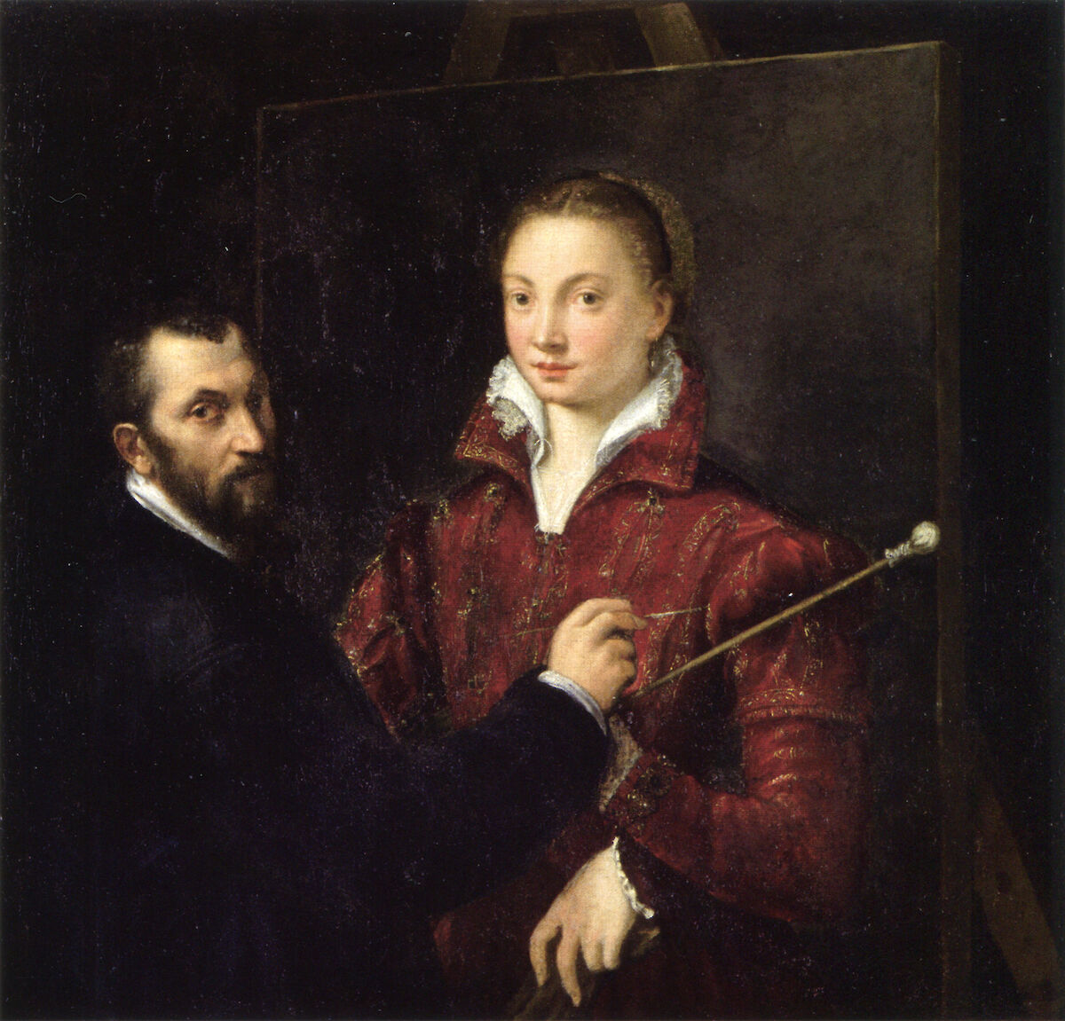 Selfportrait with Bernardino Campi by Sofonisba Anguissola