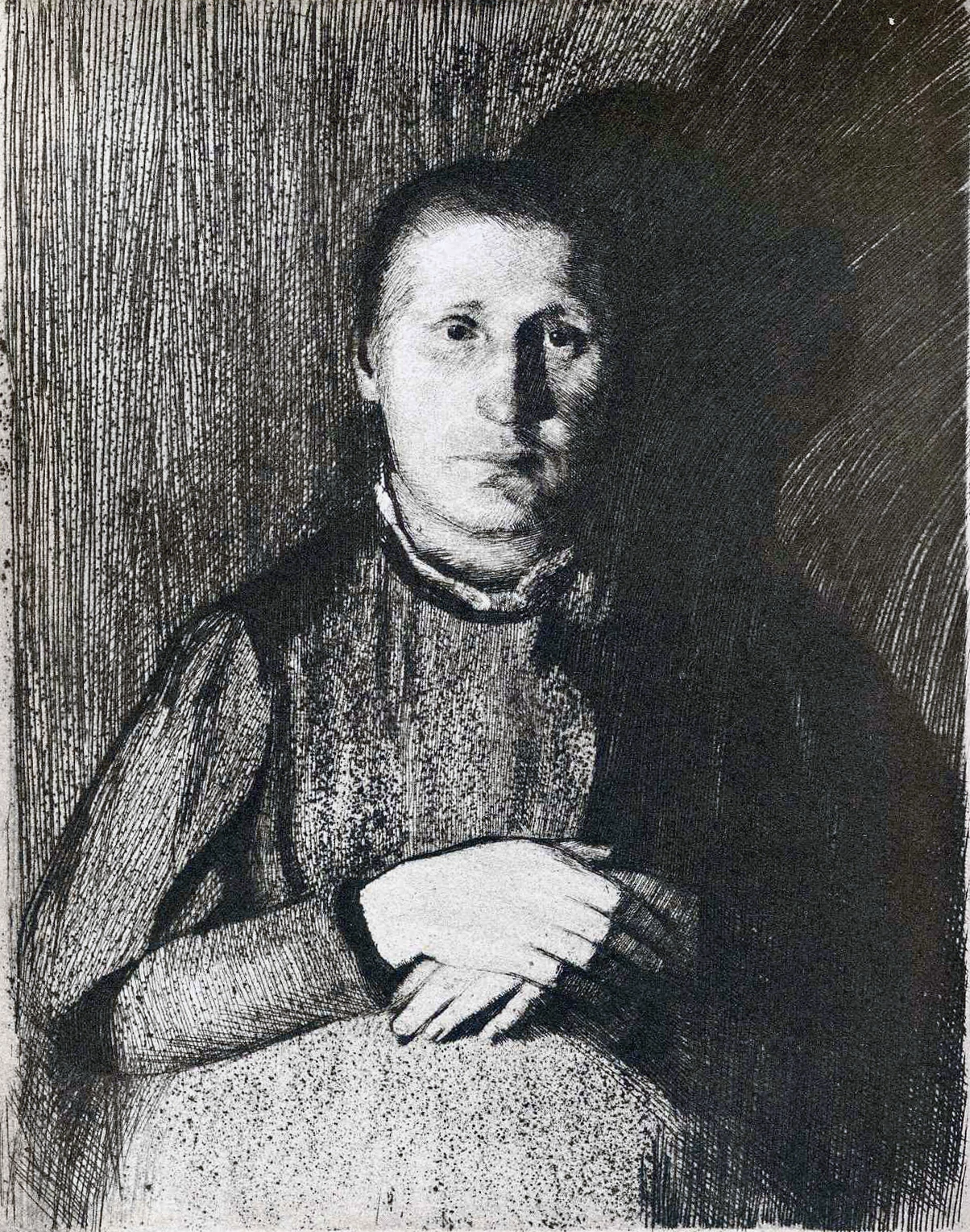 Pregnant Woman with Folded Hands, Käthe Kollwitz