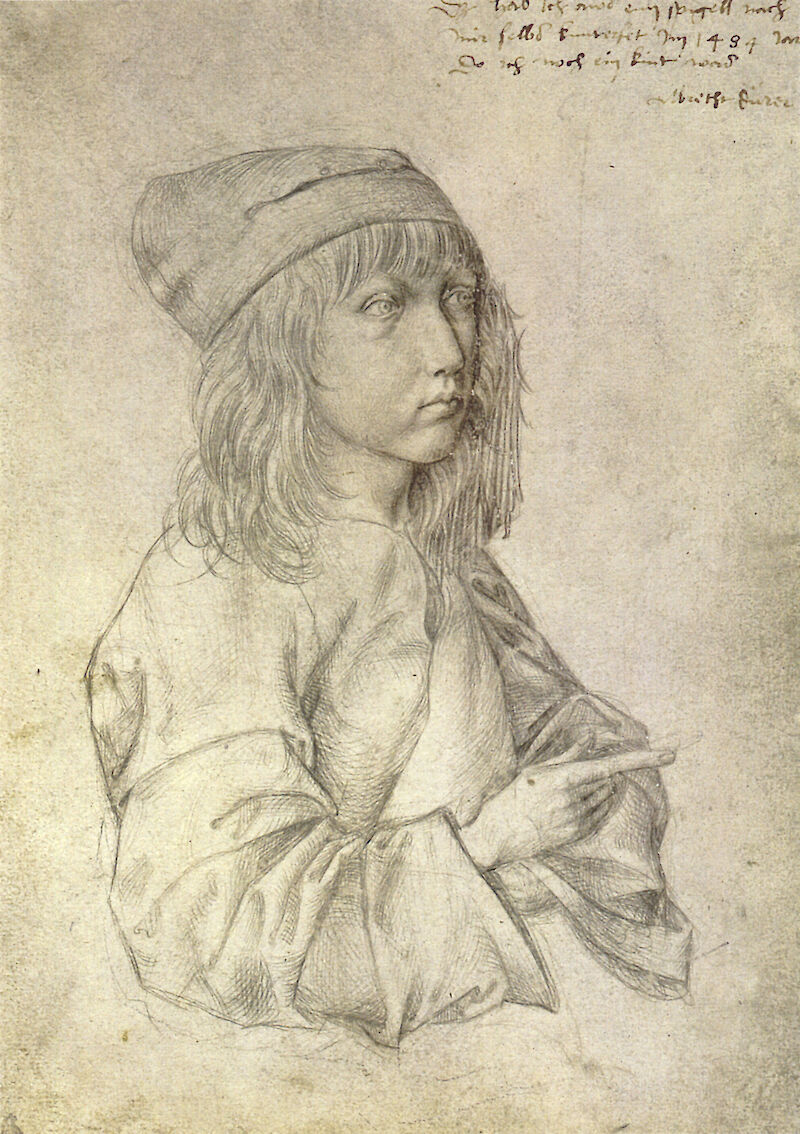 Self-portrait at the age of thirteen scale comparison