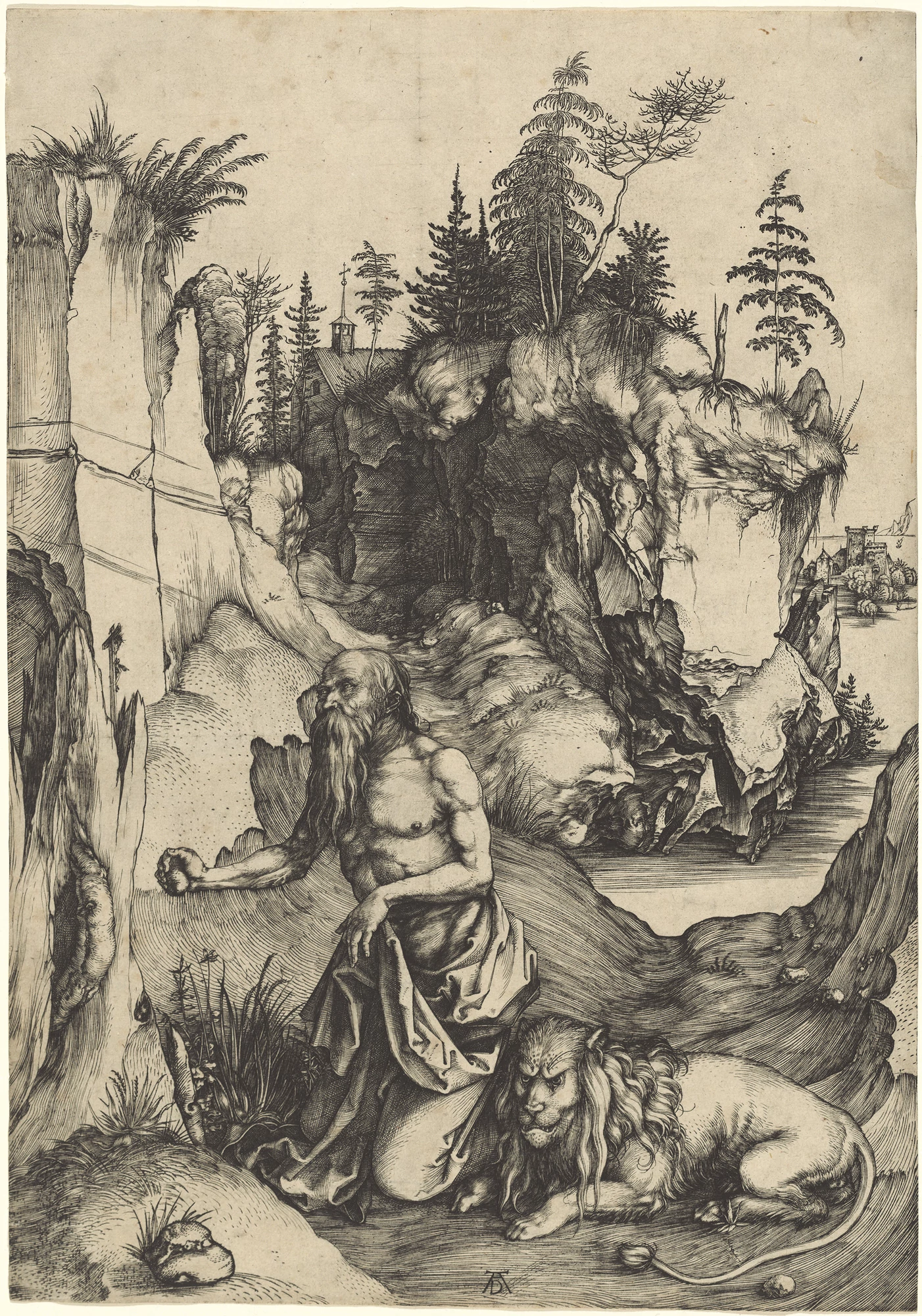 Saint Jerome Penitent in the Wilderness, Albrecht Dürer