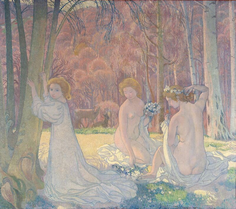 Figures in a Spring Landscape (Sacred Grove) scale comparison