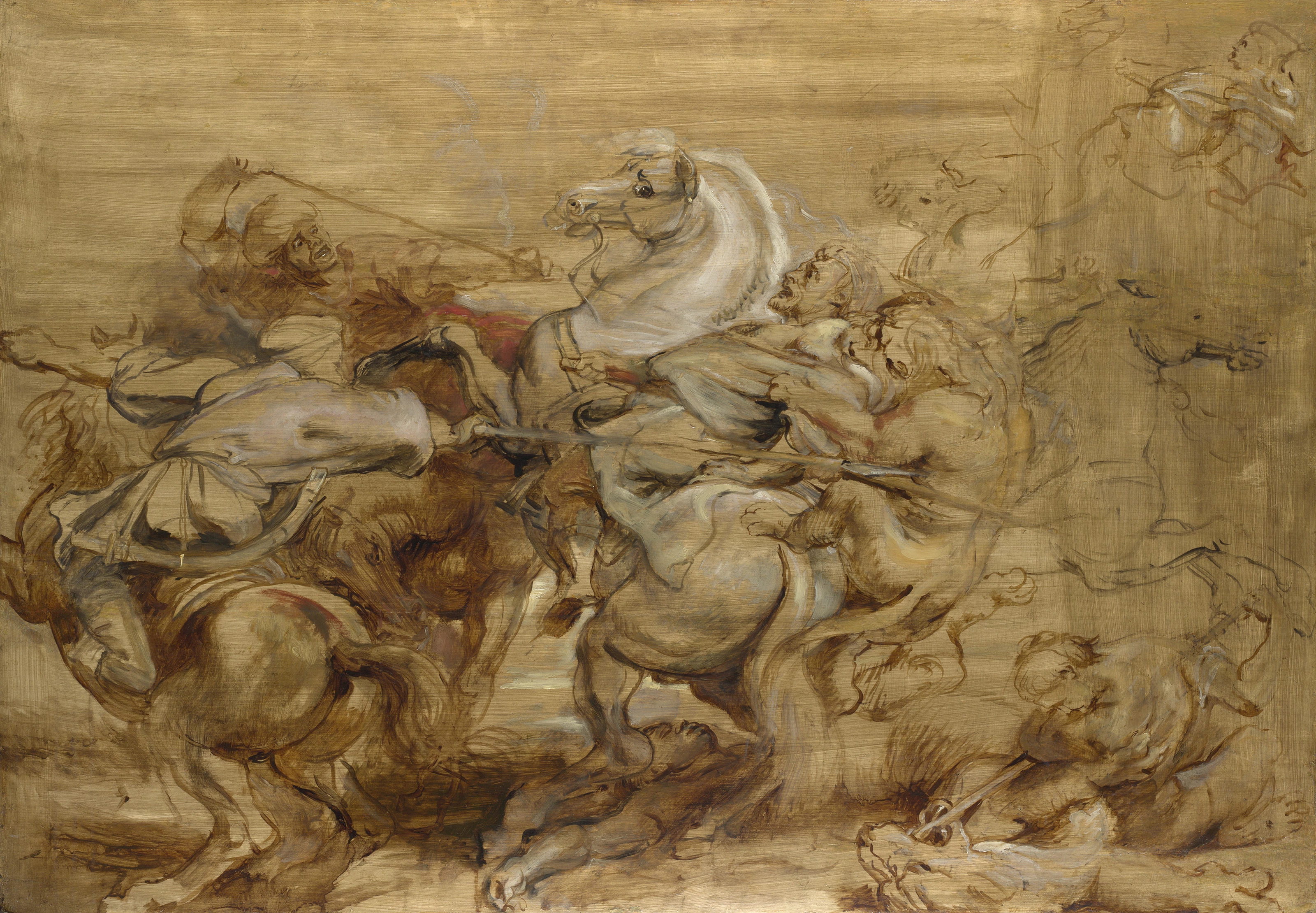 Sketch for The Lion Hunt, Peter Paul Rubens