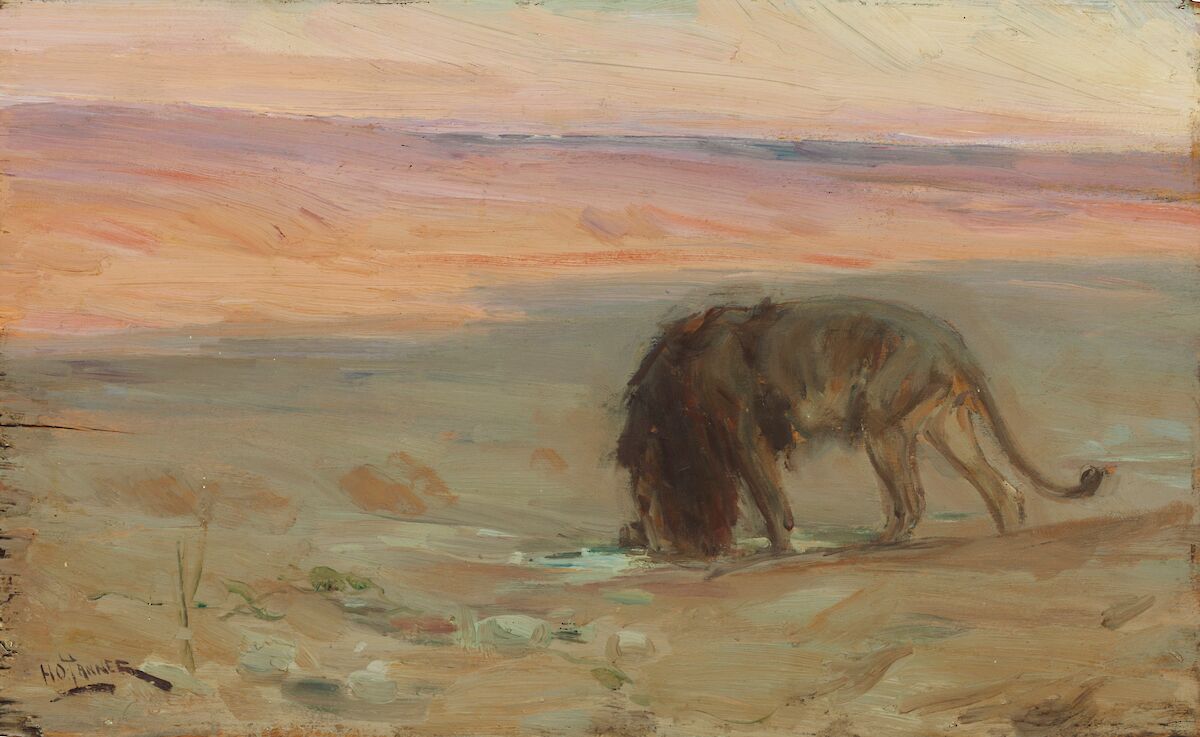 Lion Drinking by Henry Ossawa Tanner | Obelisk Art History