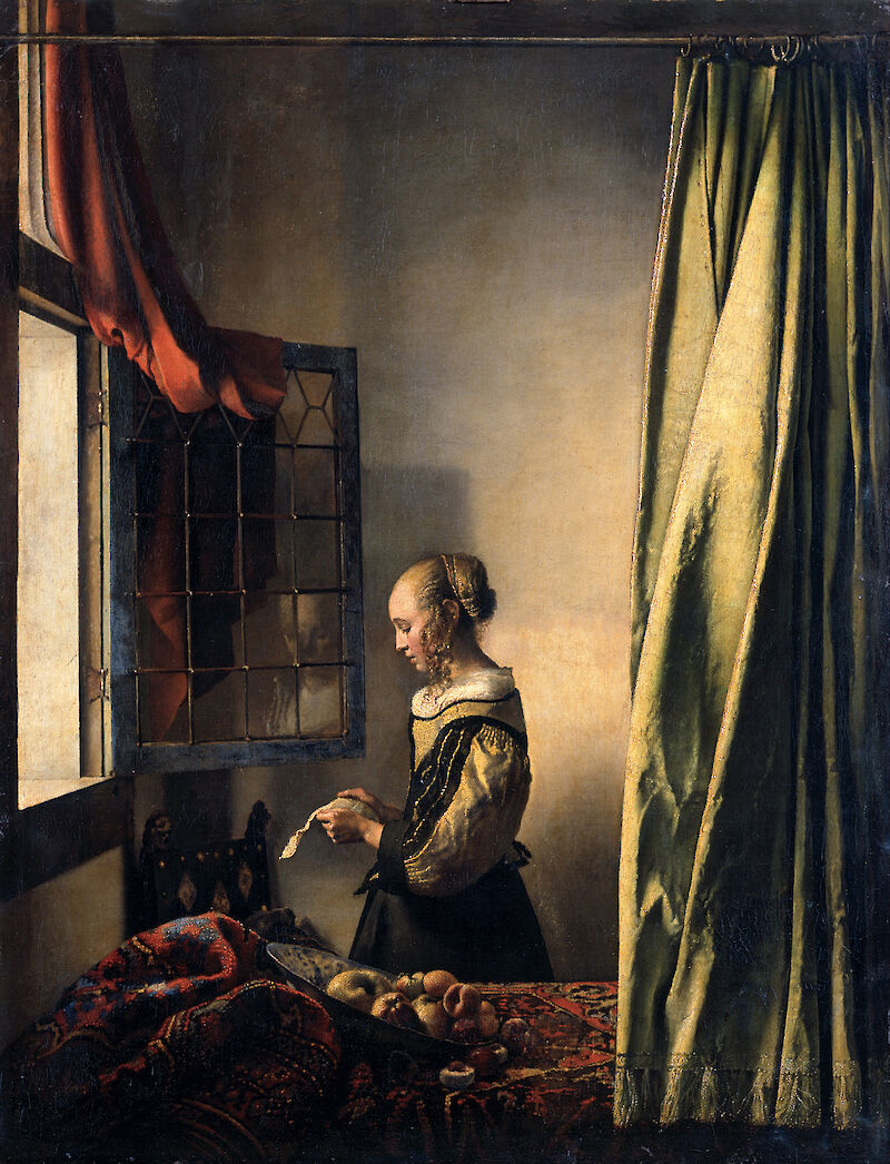 Girl Reading a Letter by an Open Window scale comparison