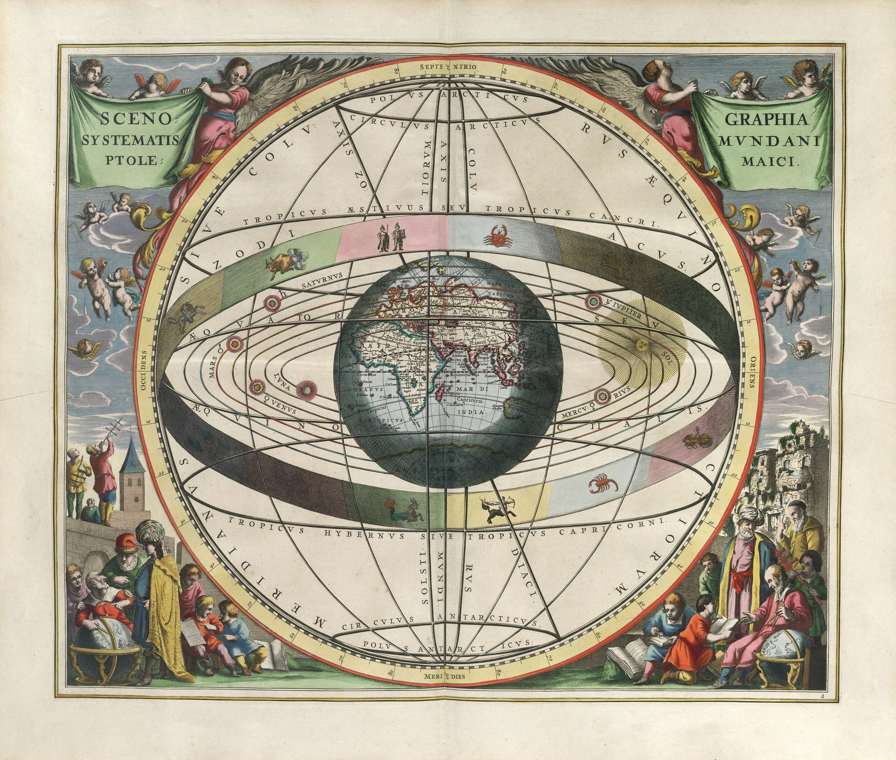 The Ptolemaic Cosmography, Andreas Cellarius