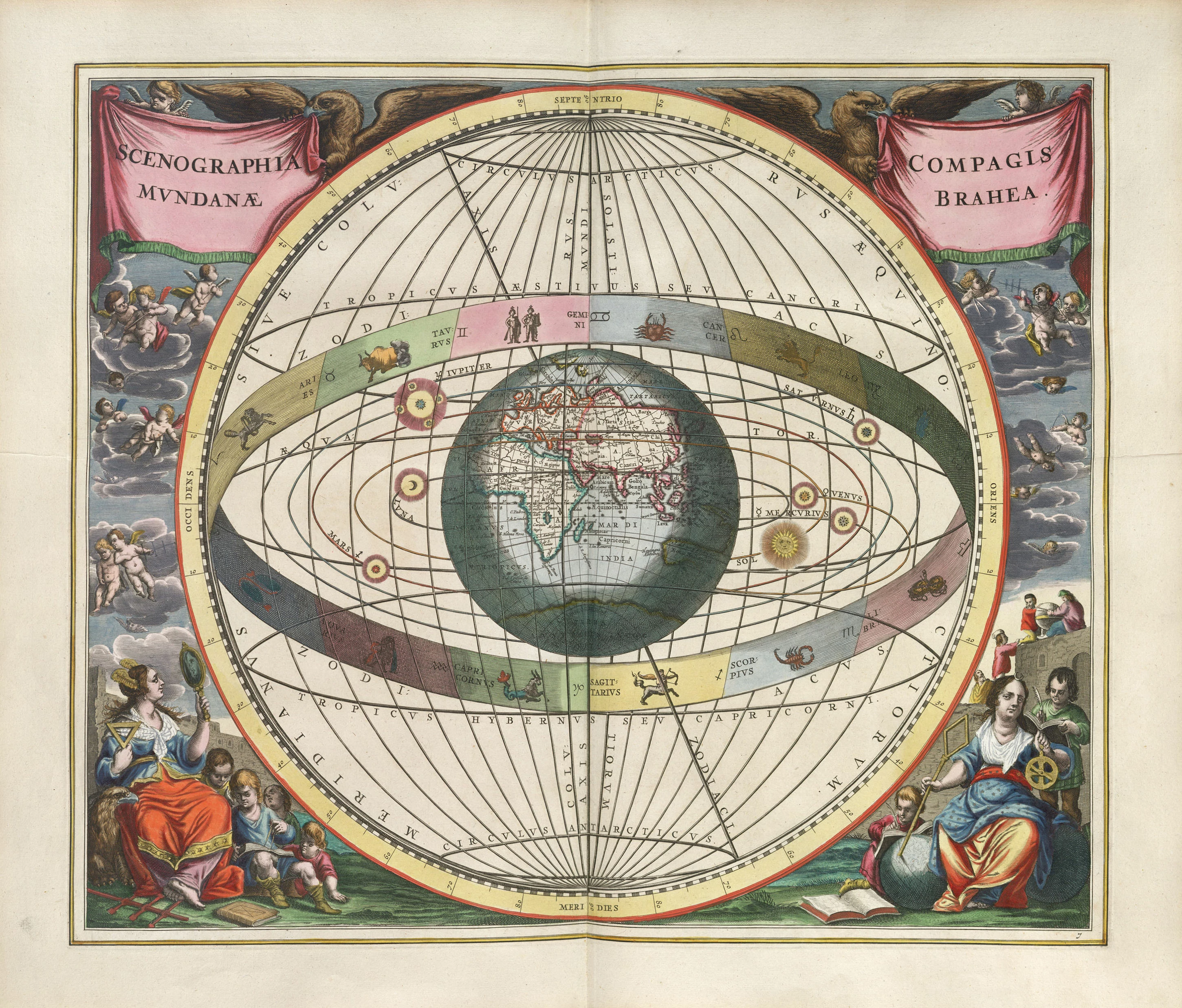 Harmonia Macrocosmica Plate 7 — Brahe's Construction of the World, Andreas Cellarius