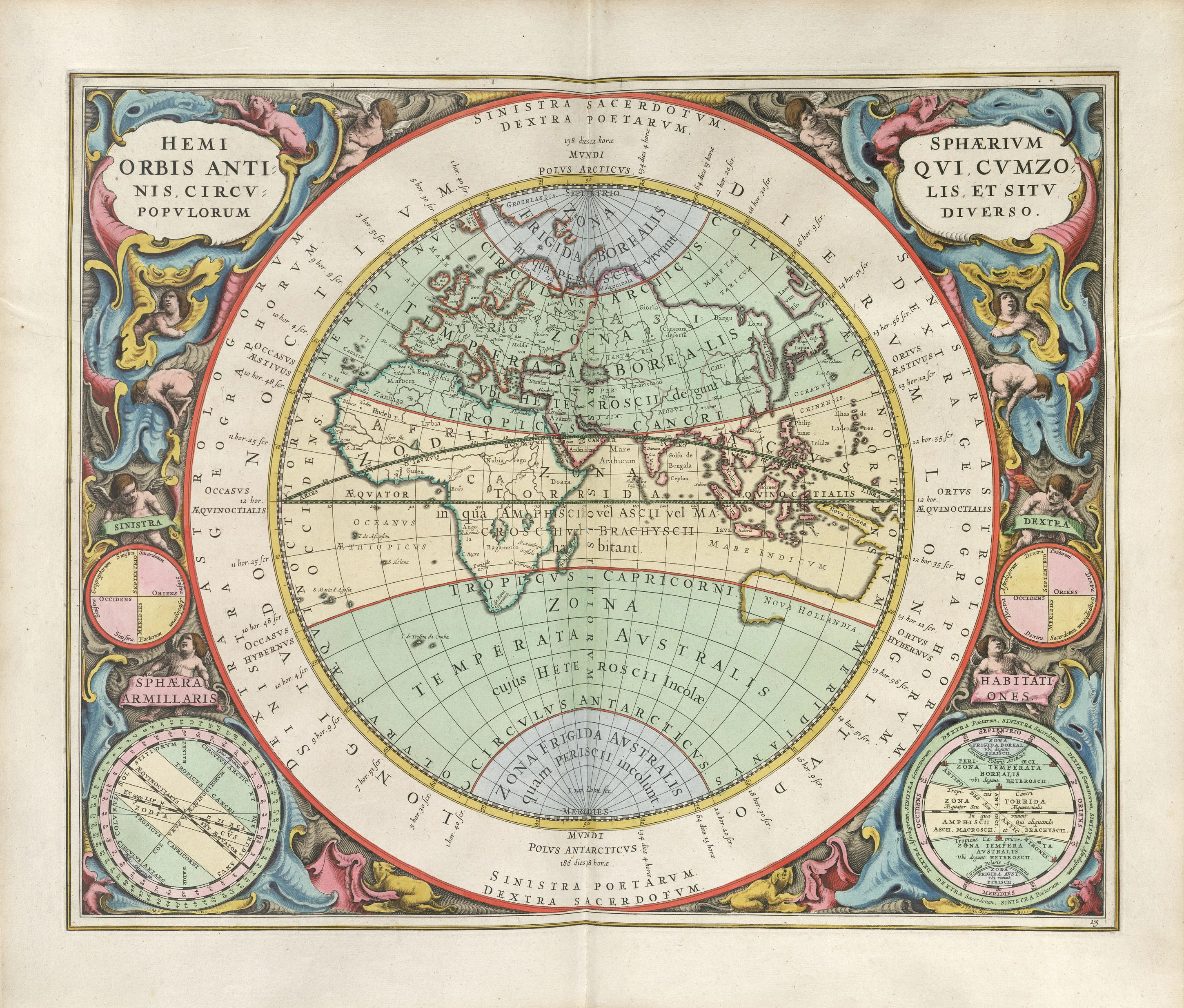 Hemisphere of the Old World, Andreas Cellarius