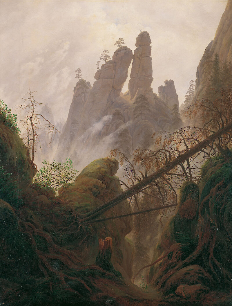 Rocky ravine in the Elbe Sandstone Mountains, Caspar David Friedrich