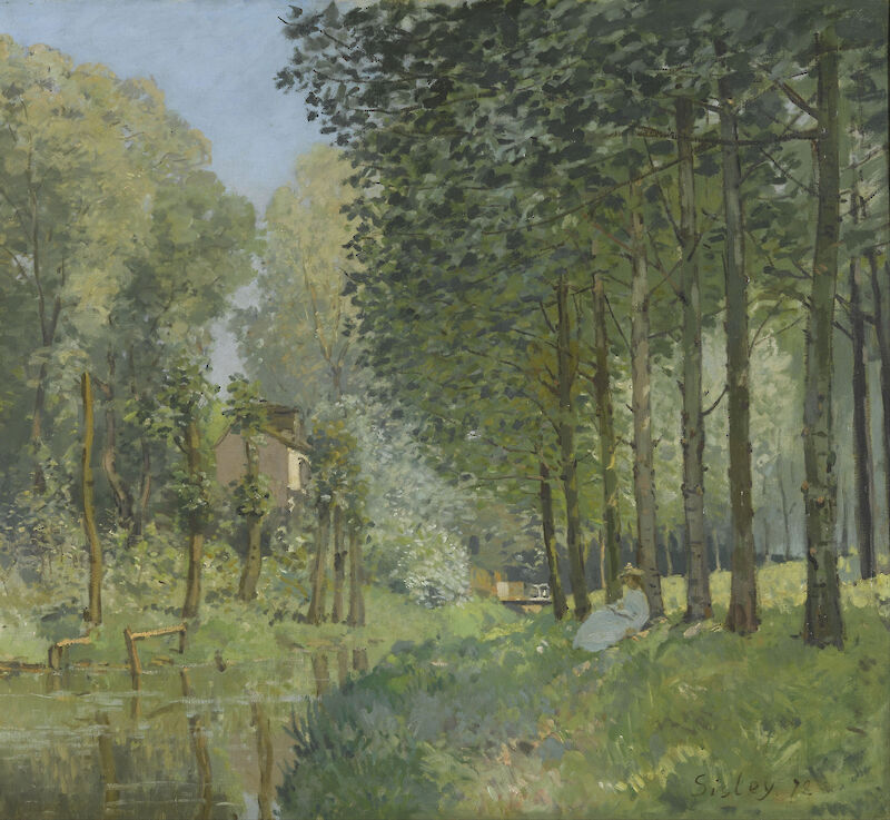 Rest along the Stream. Edge of the Wood, Alfred Sisley
