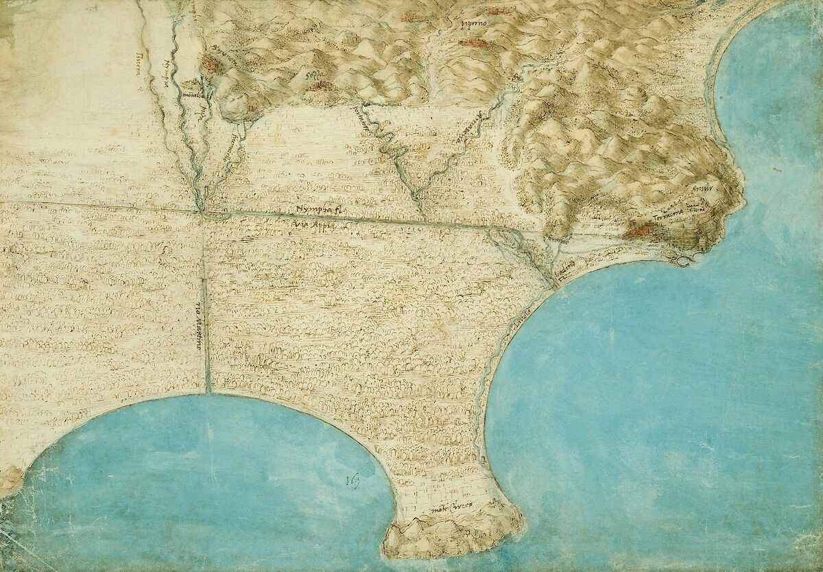 A map of the Pontine marshes by Leonardo da Vinci