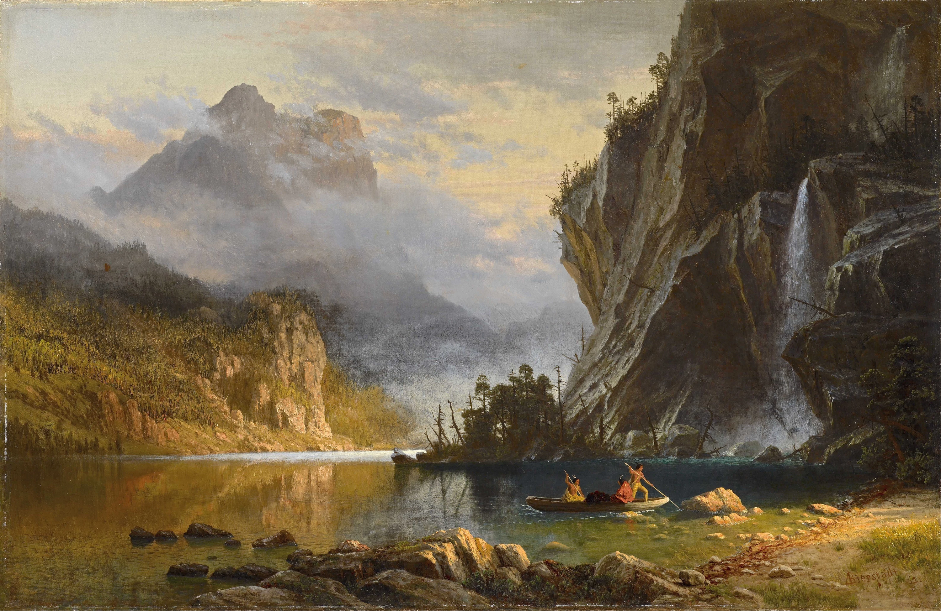 Indians Spear Fishing, Albert Bierstadt