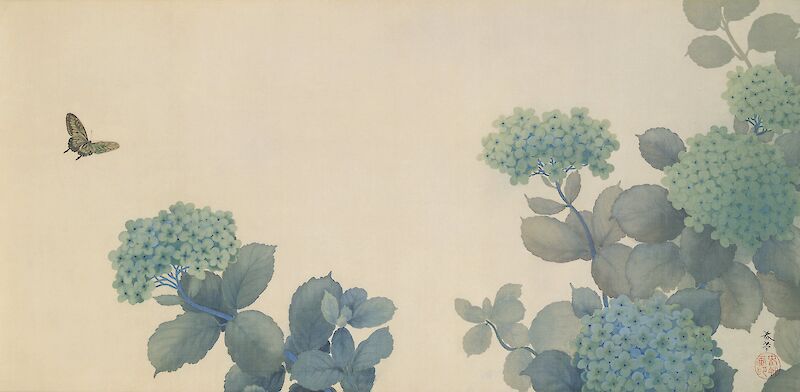 Hydrangeas, 紫陽花, Hishida Shunsō