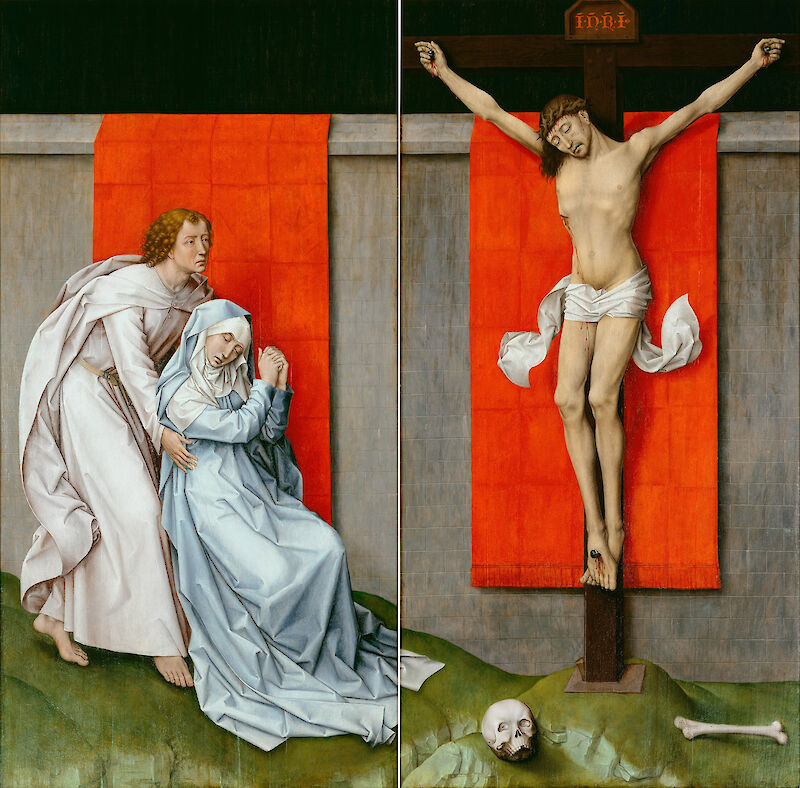 The Crucifixion, with the Virgin and Saint John the Evangelist Mourning, Rogier van der Weyden