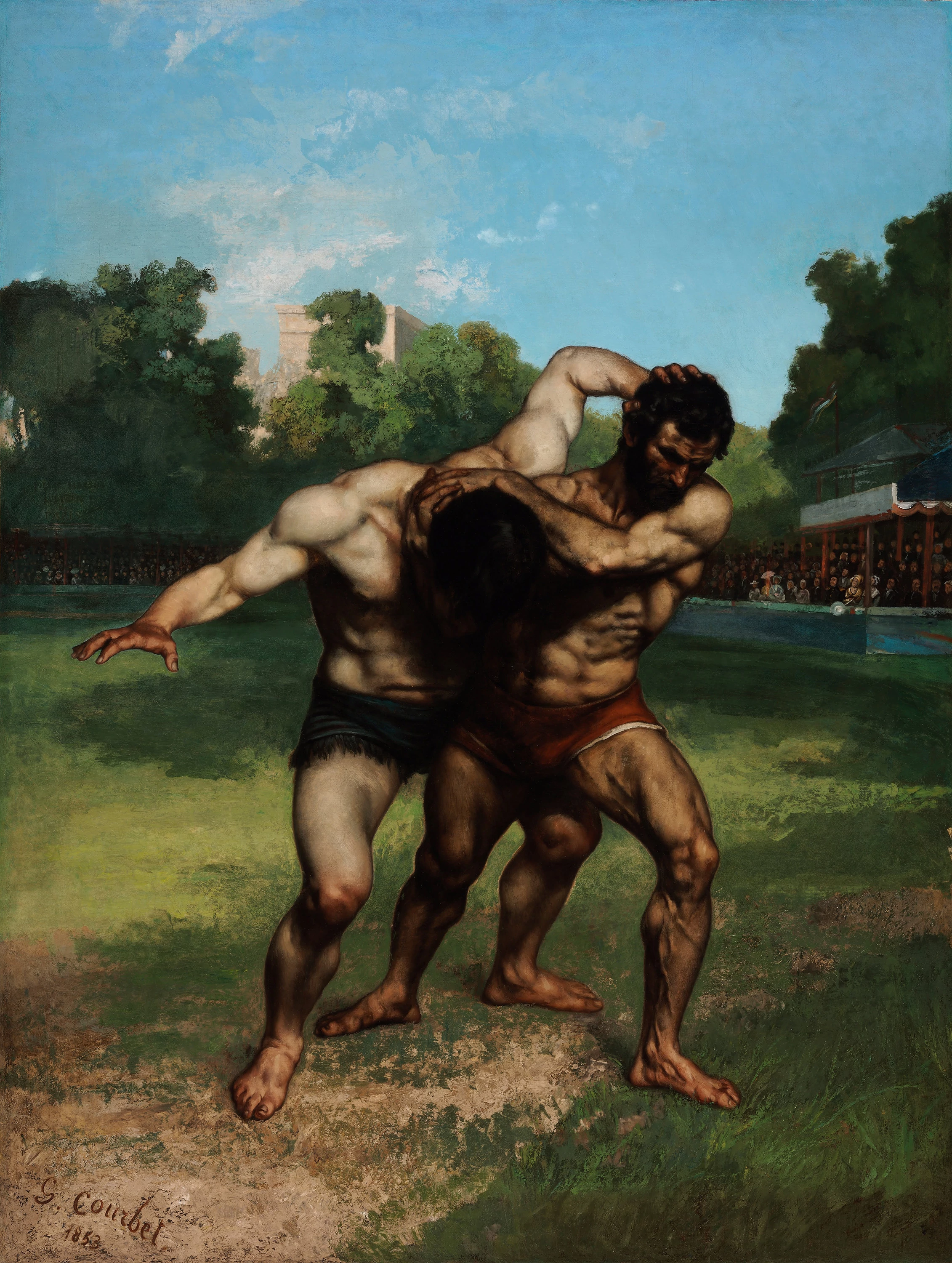 The Wrestlers, Gustave Courbet