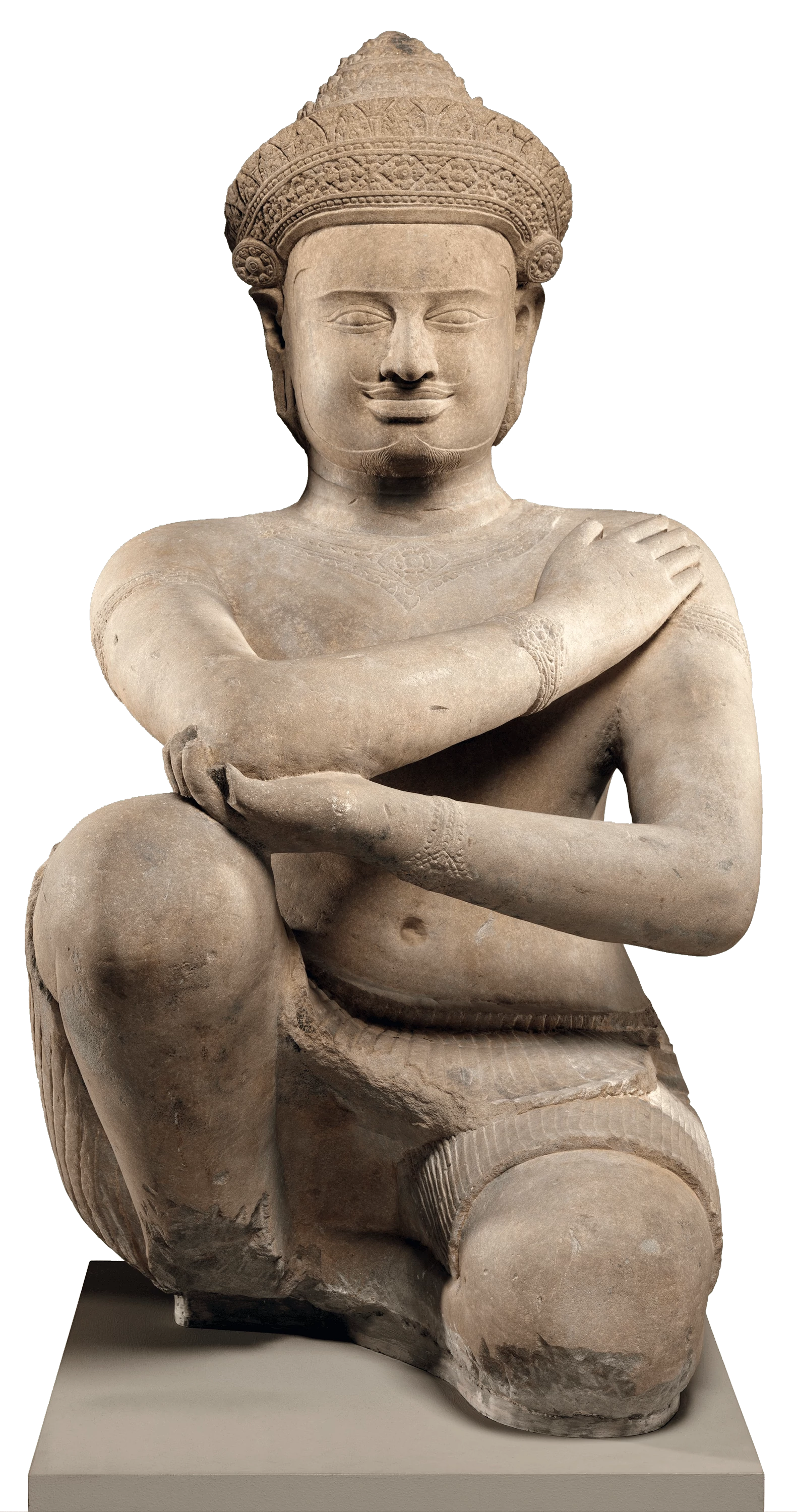 Kneeling Male Attendant, Khmer Art
