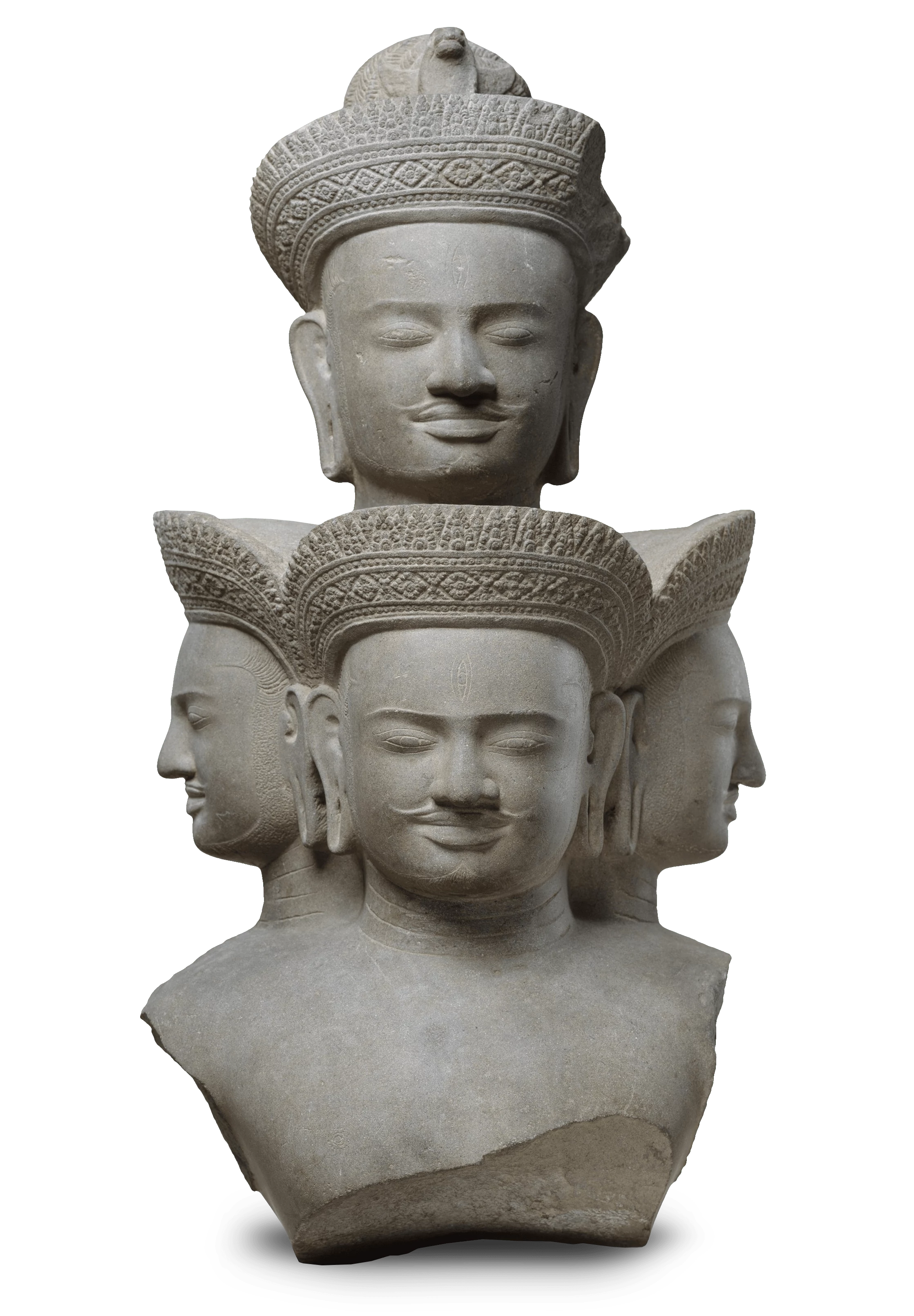 Bust of Five-Headed Shiva, Khmer Art