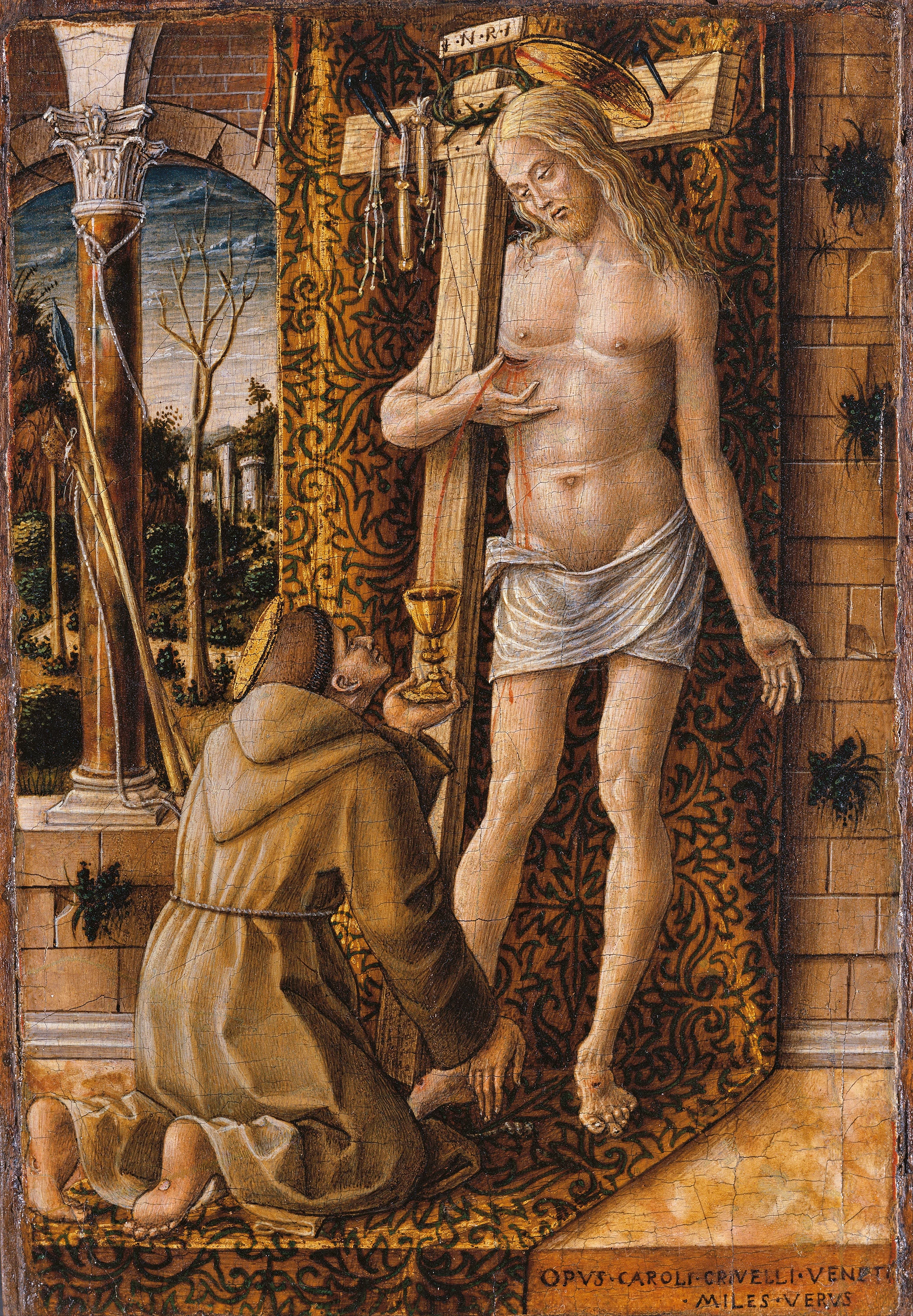 Saint Francis Collecting the Blood of Christ, Carlo Crivelli