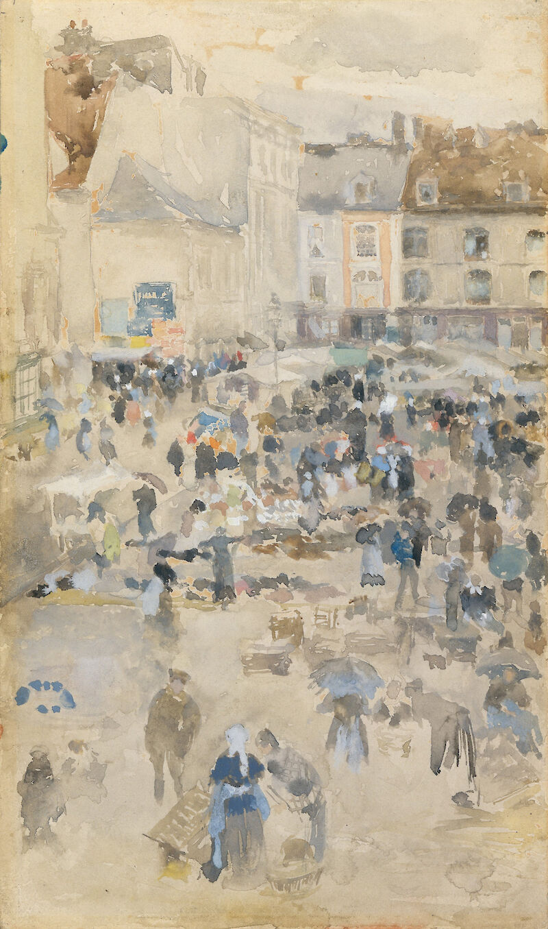 Variations in Violet and Grey—Market Place, Dieppe, James McNeill Whistler