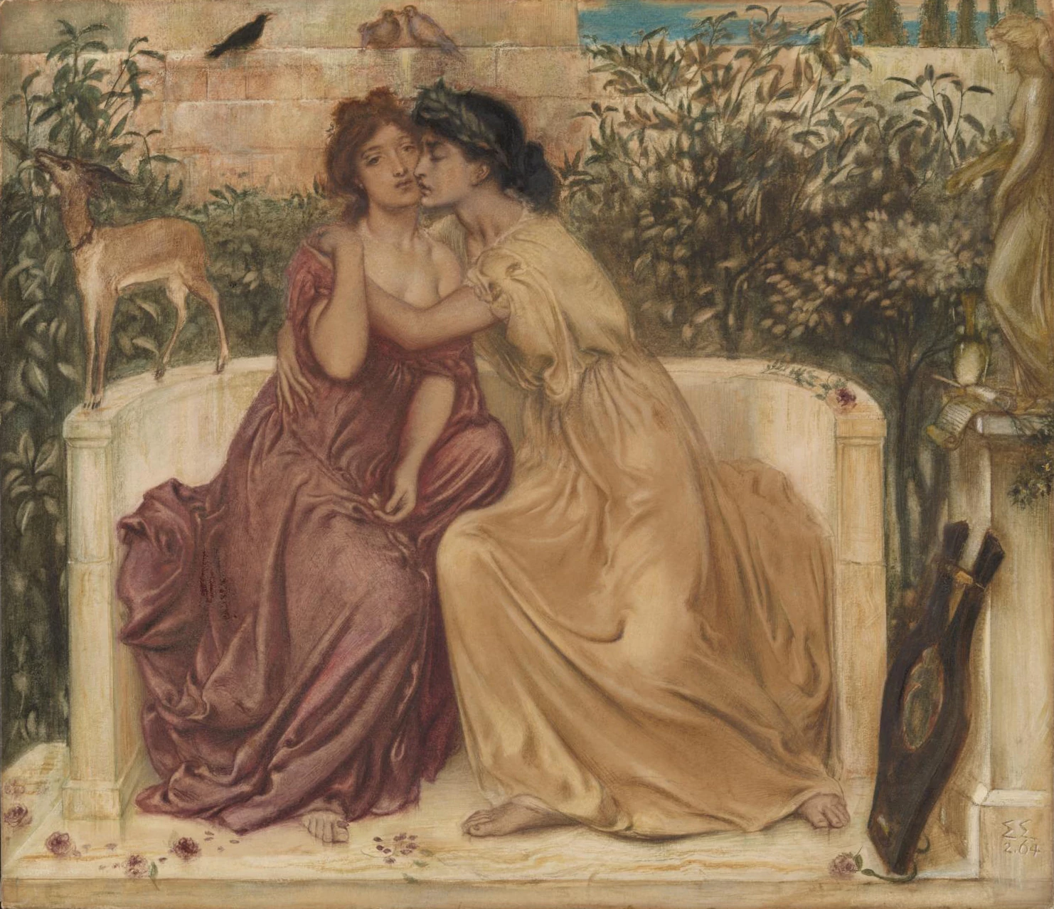 Sappho and Erinna in a Garden at Mytilene, Simeon Solomon