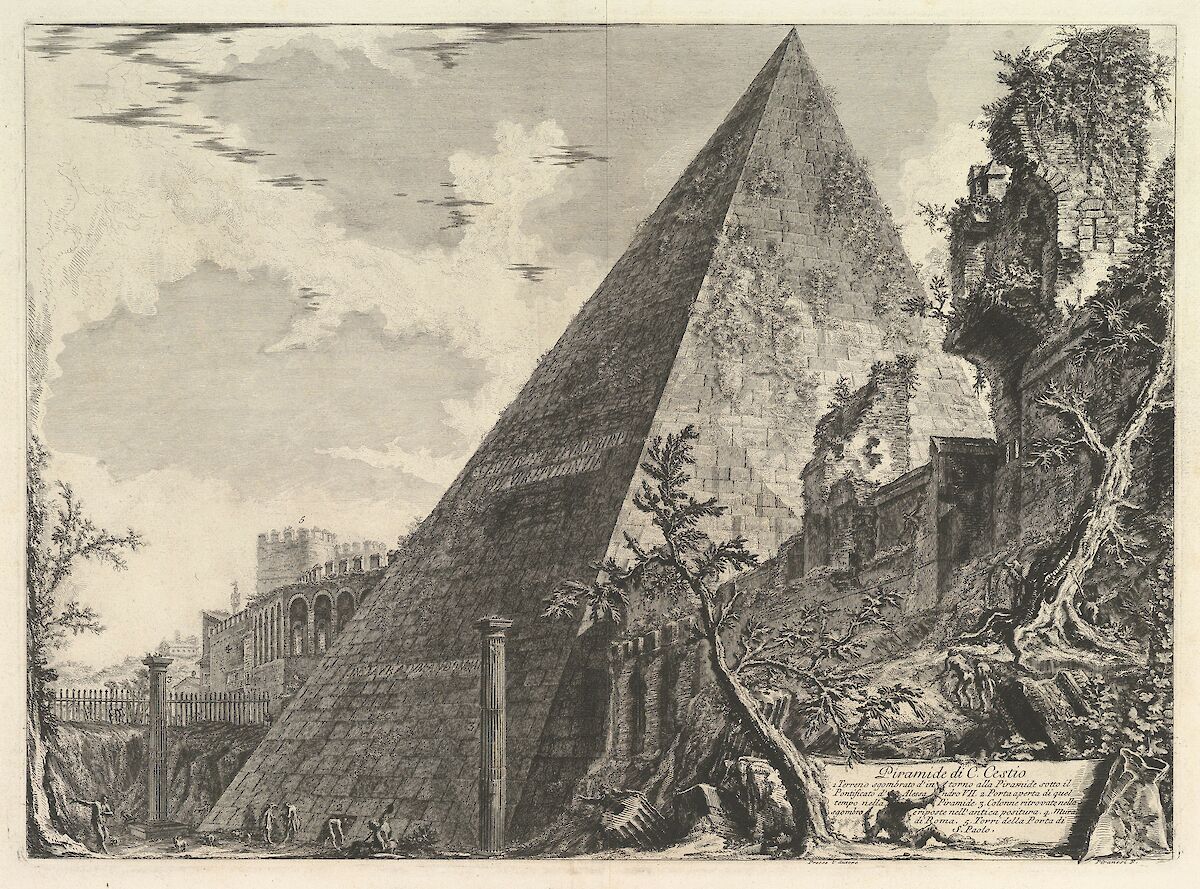 The Pyramid of Caius Cestius by Giovanni Battista Piranesi