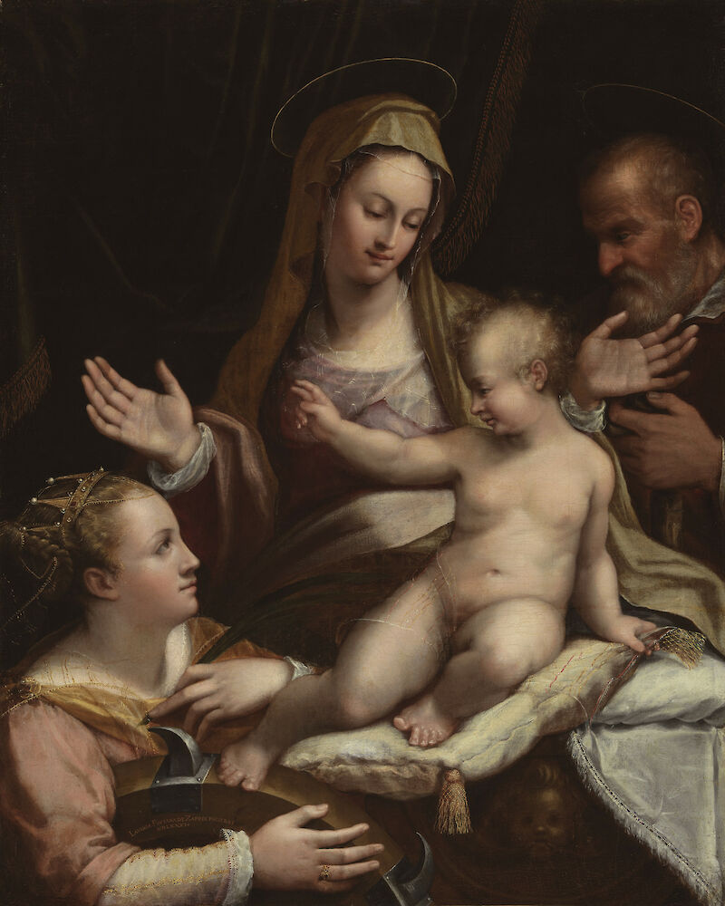 The Holy Family with Saint Catherine of Alexandria scale comparison
