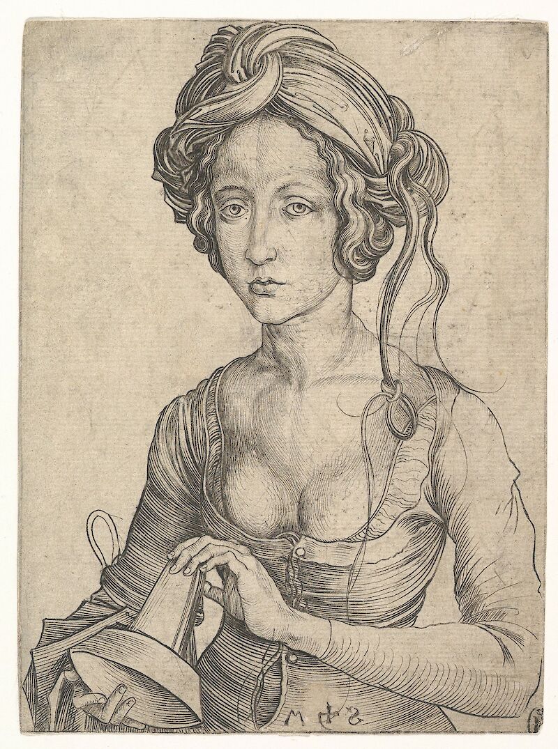 A Foolish Virgin in Half-Figure, Martin Schongauer