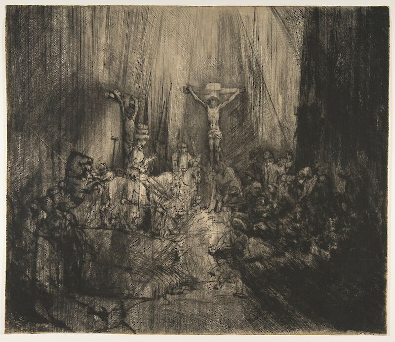 Christ Crucified between the Two Thieves: The Three Crosses, Rembrandt van Rijn