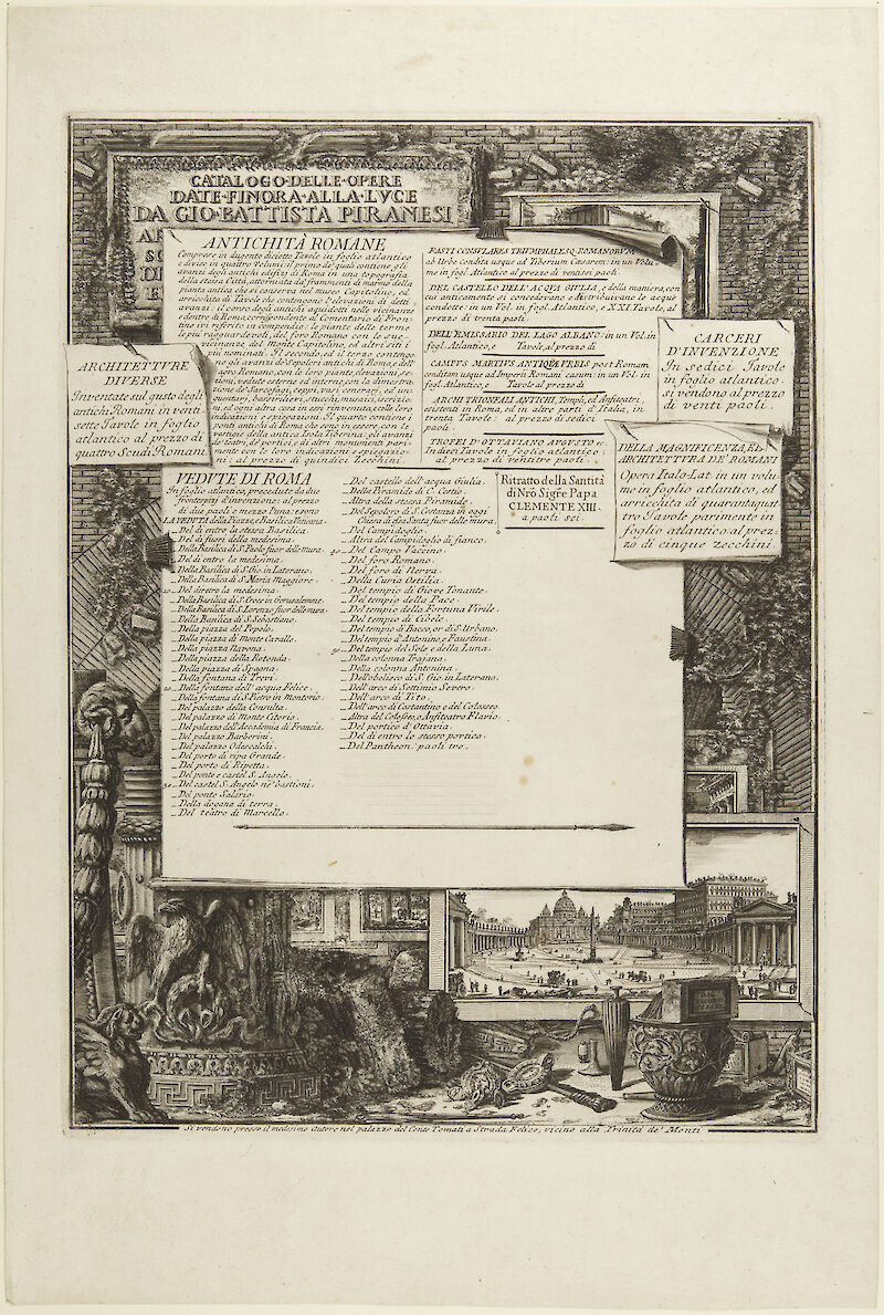 Catalogo delle Opere, Giovanni Battista Piranesi
