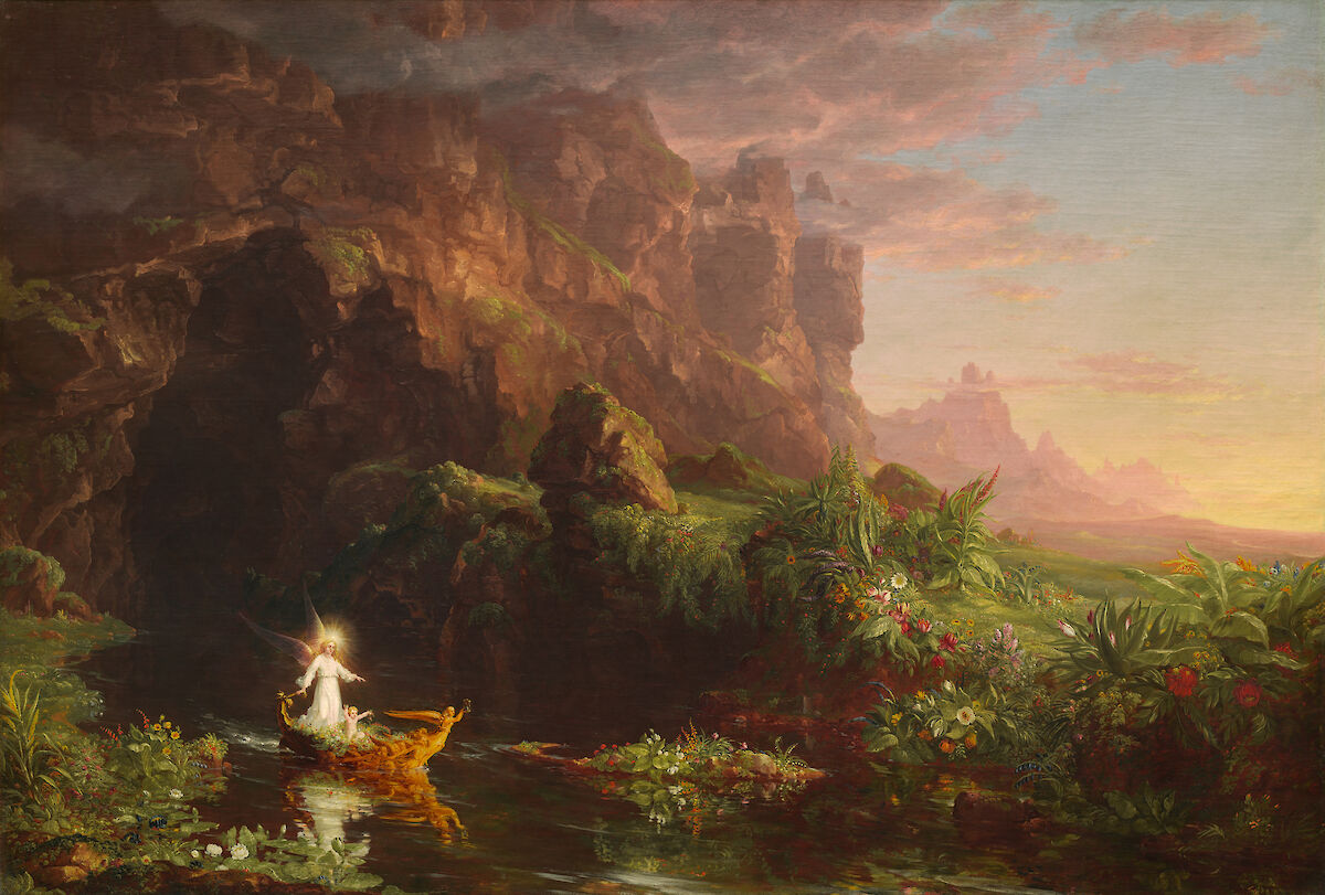 The Voyage Of Life Childhood By Thomas Cole Obelisk Art History   Thomas Cole The Voyage Of Life Childhood 1842 Trivium Art History 1.1200x0 