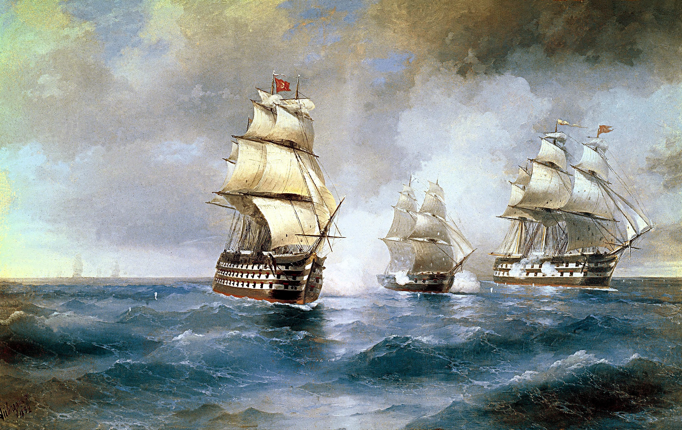 Brig "Mercury" Attacked by Two Turkish Ships, Ivan Aivazovsky