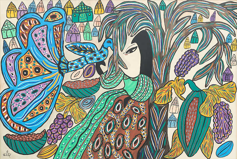 Woman and Peacock, Baya Mahieddine