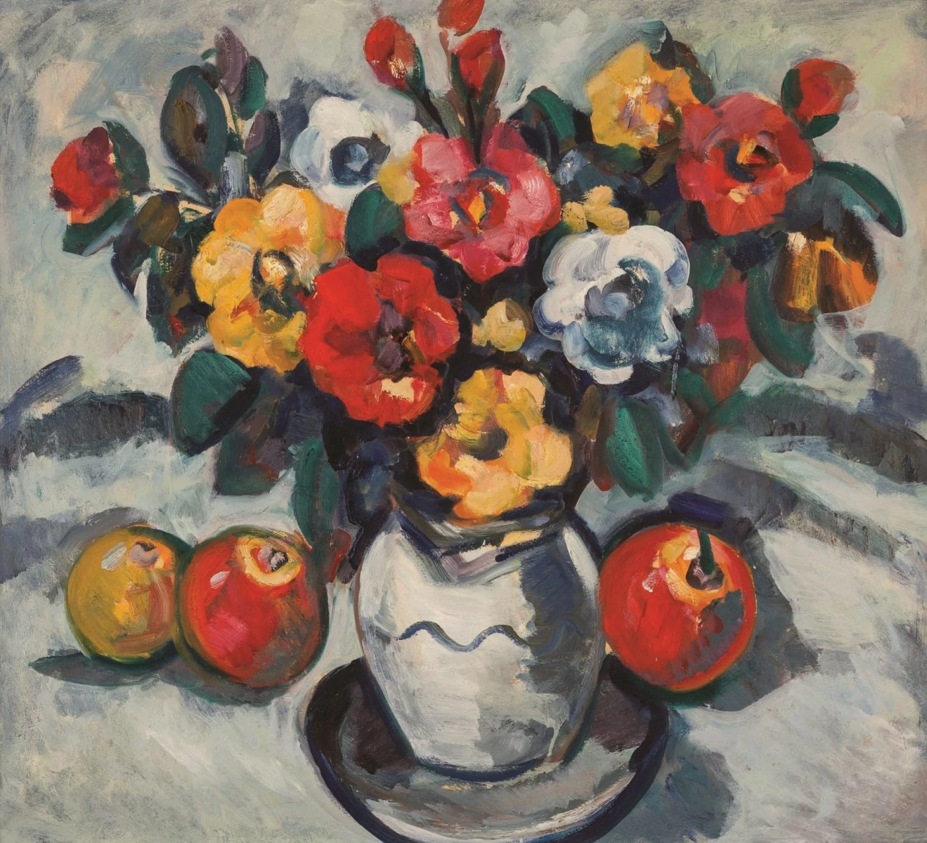 Still life with flowers and apples, Aisha Galimbaeva